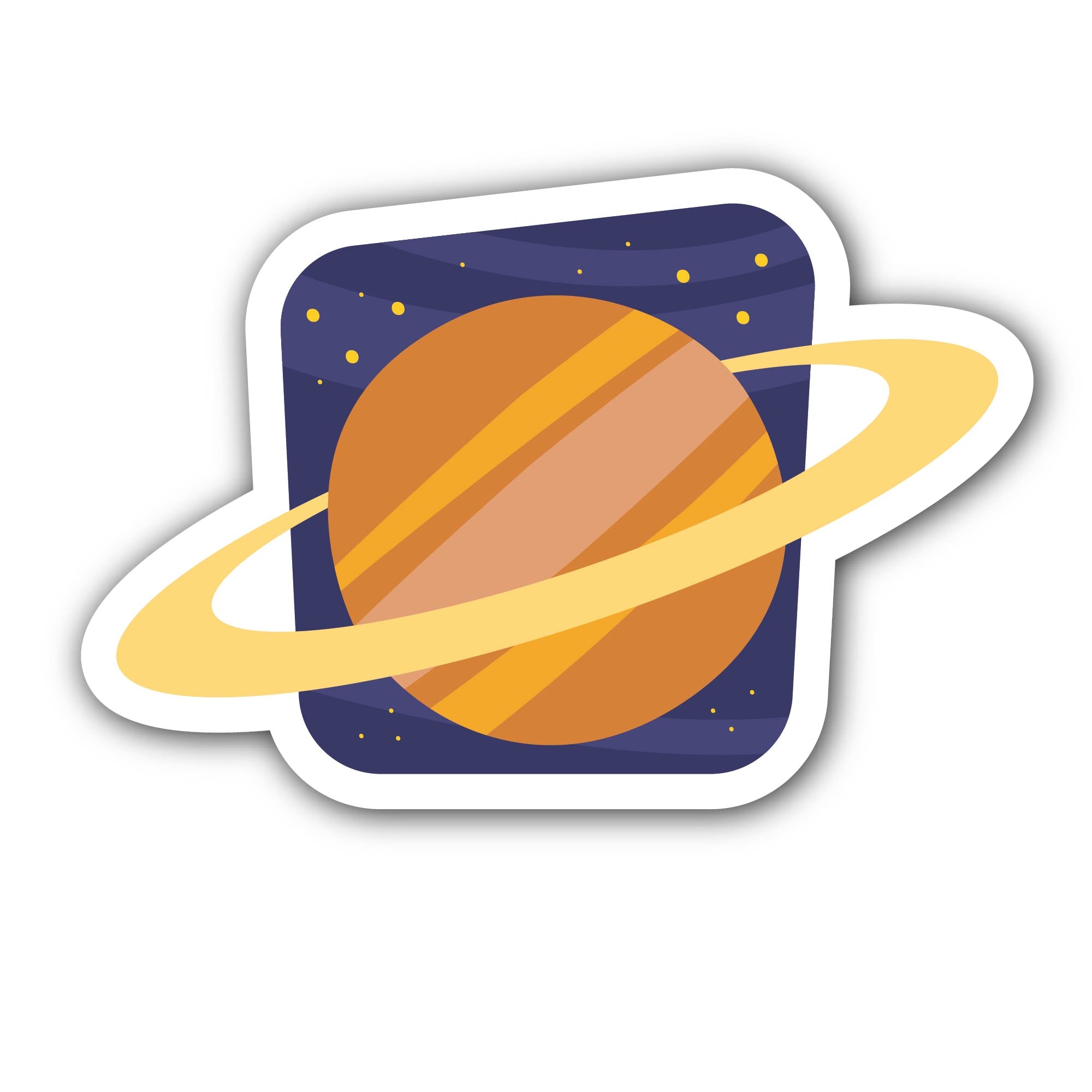 Saturn planet Sticker, Waterproof Vinyl Decal Sticker Indoor Or Outdoor 2 (Pieces) 3" and 5"