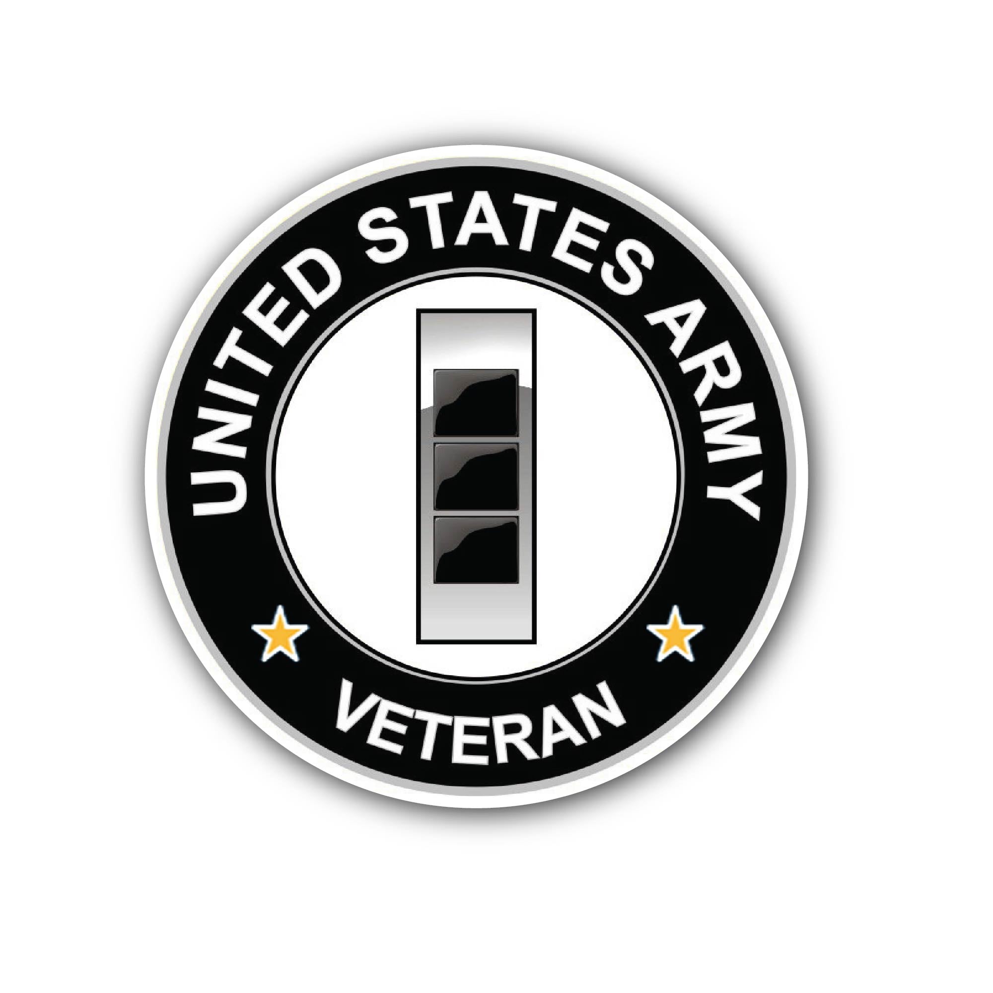 U.S. Army Chief Warrant Officer 3 Veteran  Sticker, Waterproof Vinyl Decal Sticker Indoor Or Outdoor 2 (Pieces) 3" and 5"