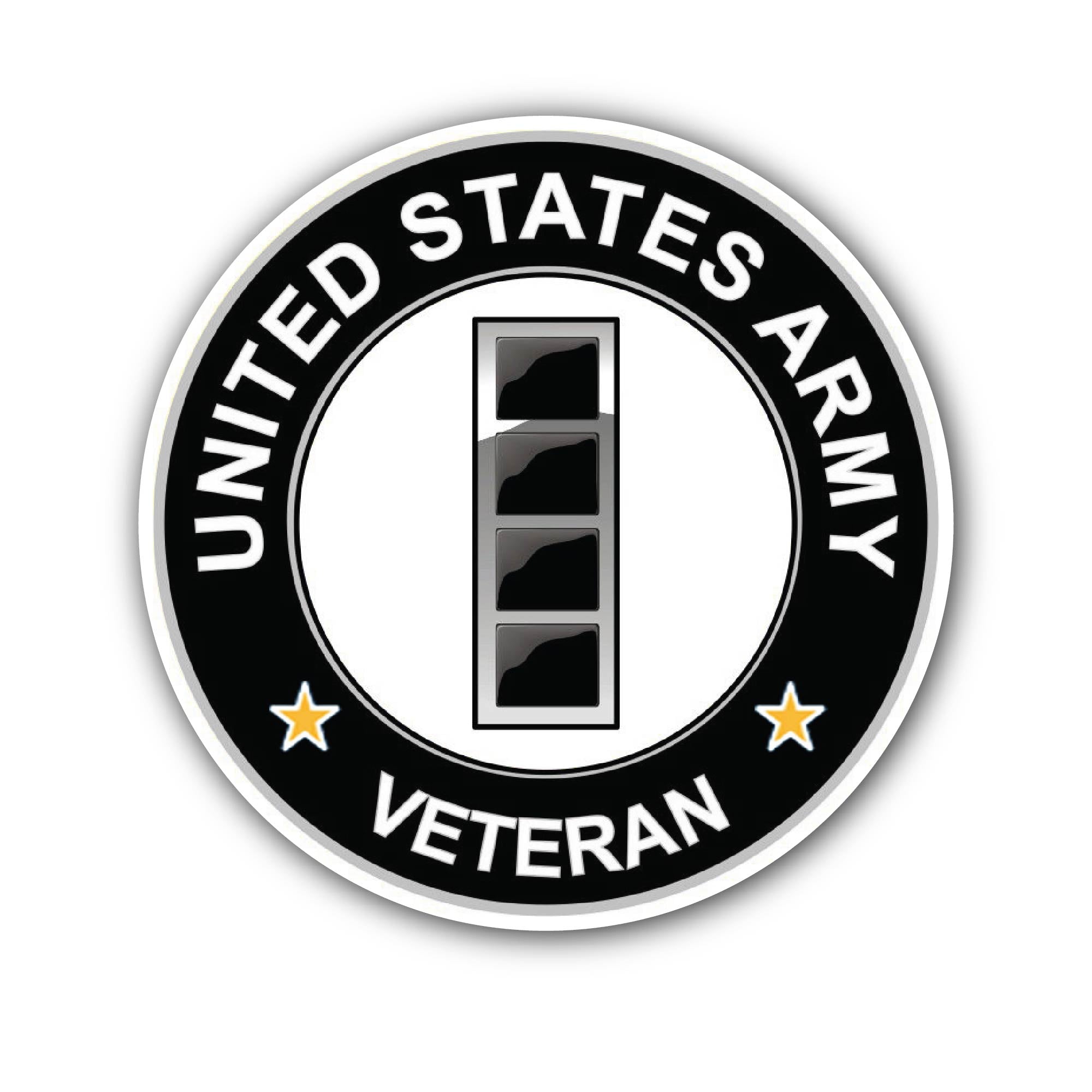 U.S. Army Chief Warrant Officer 4 Veteran Sticker, Waterproof Vinyl Decal Sticker Indoor Or Outdoor 2 (Pieces) 3" and 5"