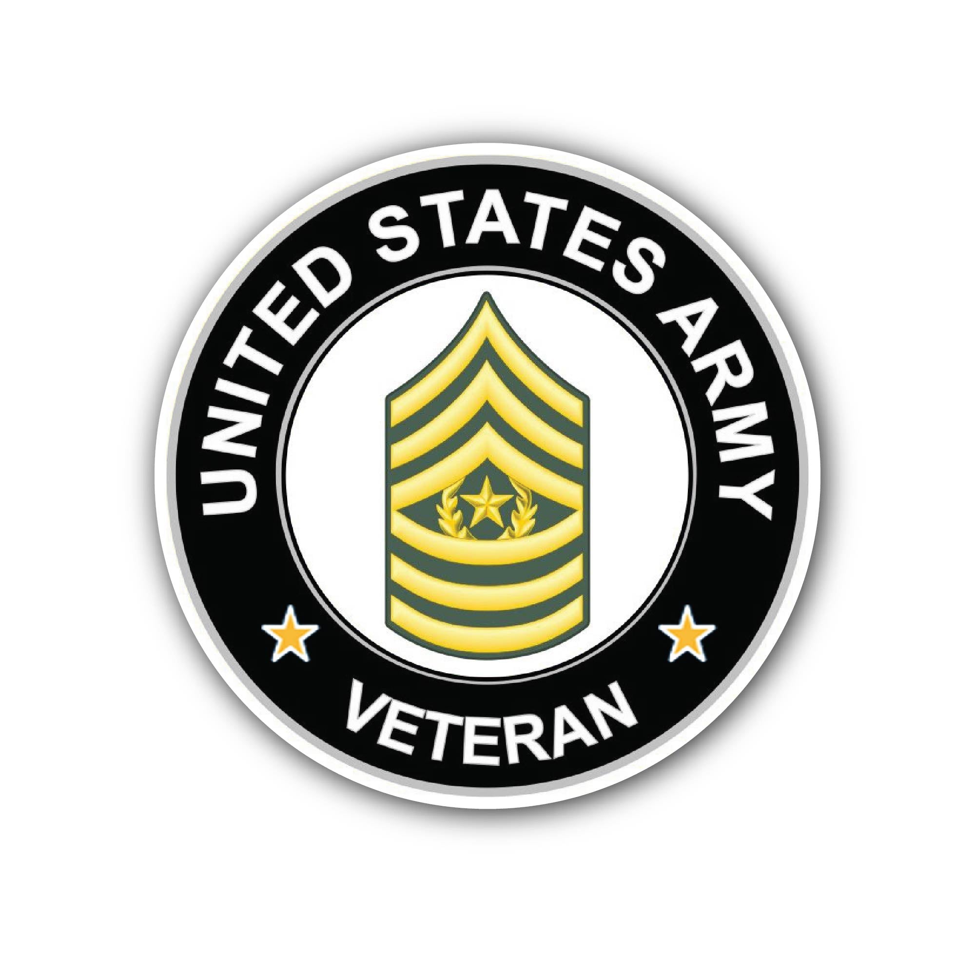 U.S. Army Command Sergeant Major Veteran Sticker, Waterproof Vinyl Decal Sticker Indoor Or Outdoor 2 (Pieces) 3" and 5"