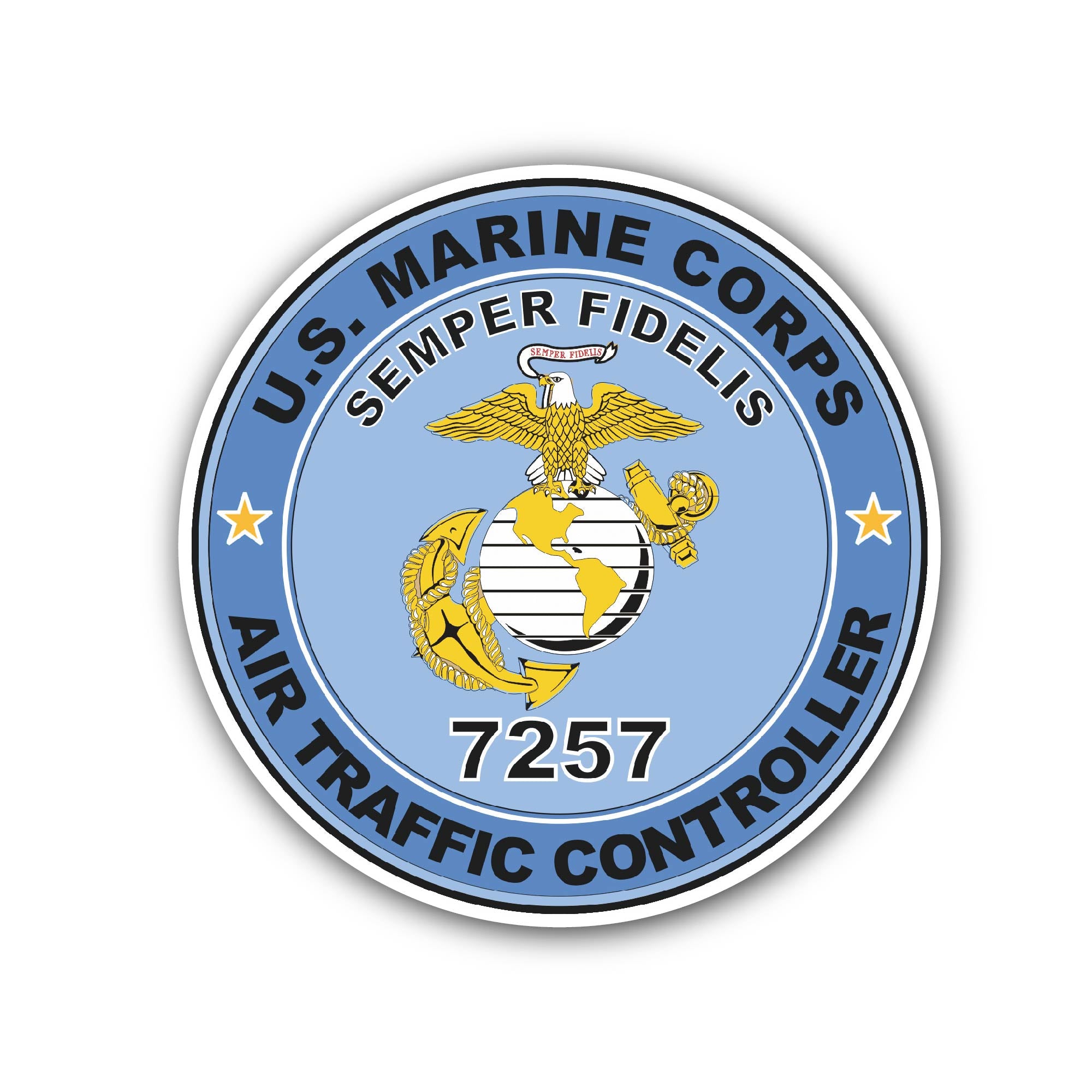 U.S.M.C. MOS 7257 Air Traffic Controller Sticker, Waterproof Vinyl Decal Sticker Indoor Or Outdoor 2 (Pieces) 3" and 5"