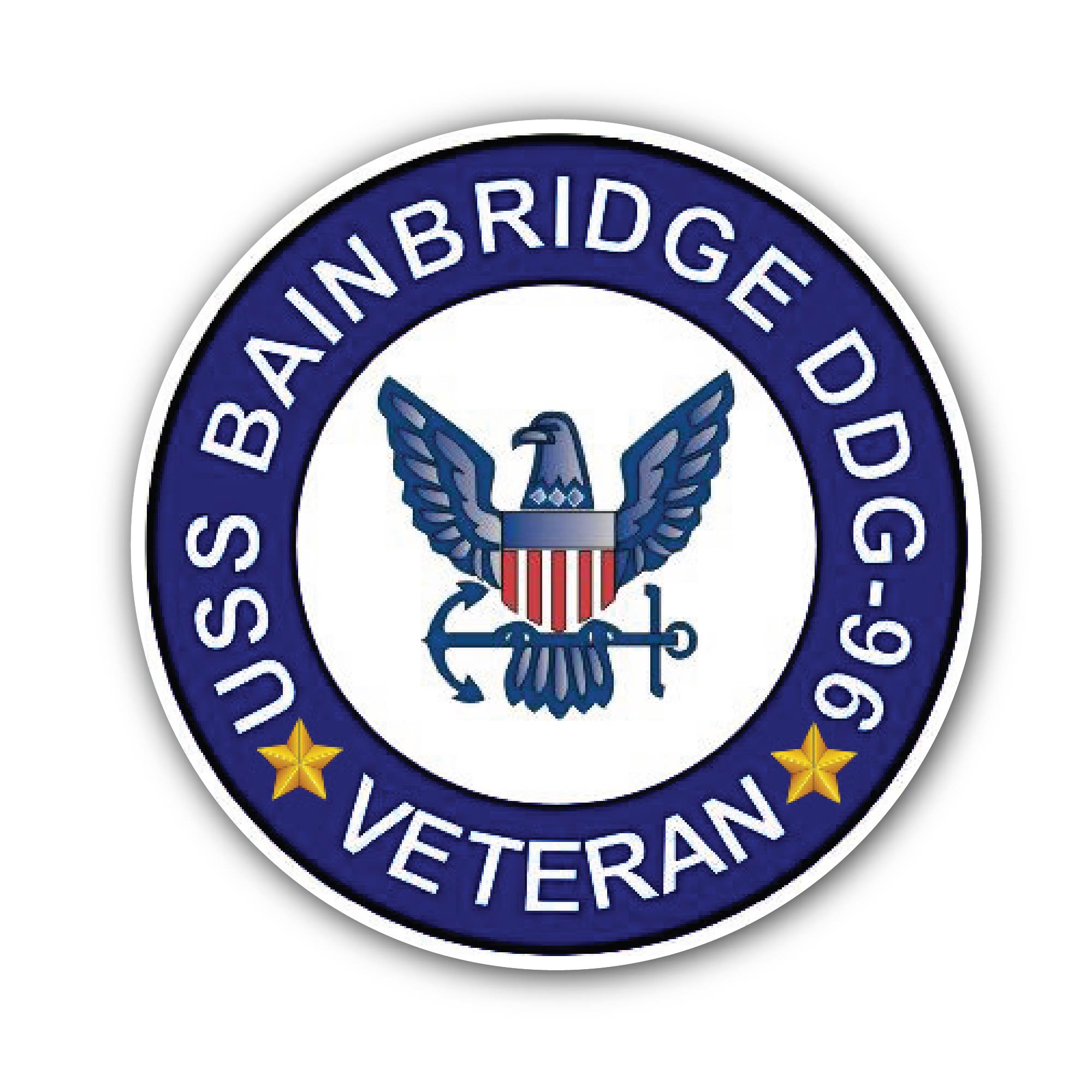 USS Bainbridge DDG-96 Veteran Sticker, Waterproof Vinyl Decal Sticker Indoor Or Outdoor 2 (Pieces) 3" and 5"