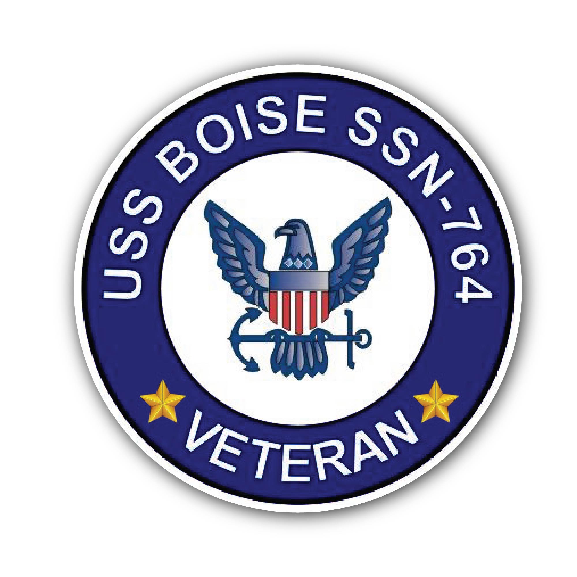 USS Boise SSN-764 Veteran Sticker, Waterproof Vinyl Decal Sticker Indoor Or Outdoor 2 (Pieces) 3" and 5"