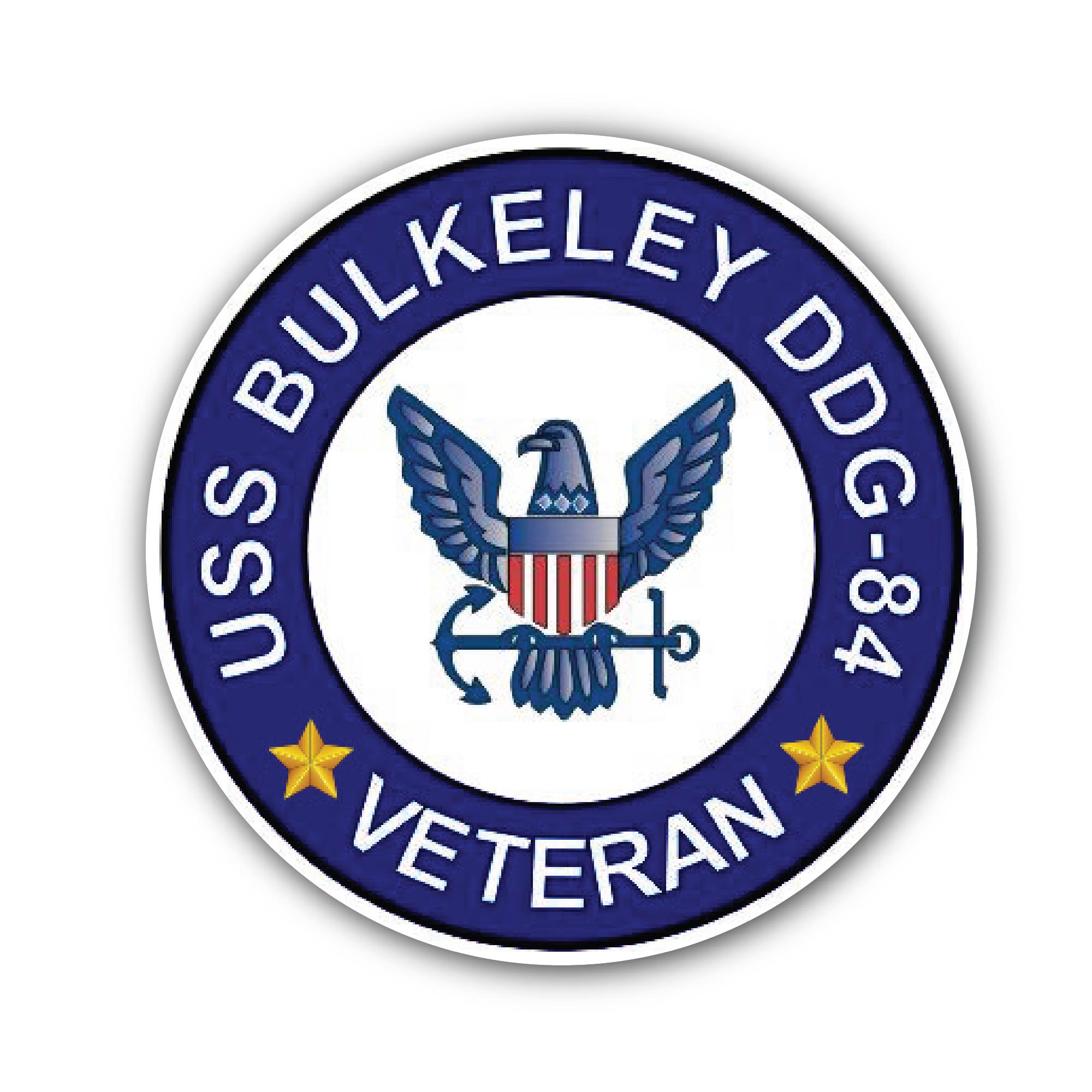 USS Bulkeley DDG-84 Veteran Sticker, Waterproof Vinyl Decal Sticker Indoor Or Outdoor 2 (Pieces) 3" and 5"