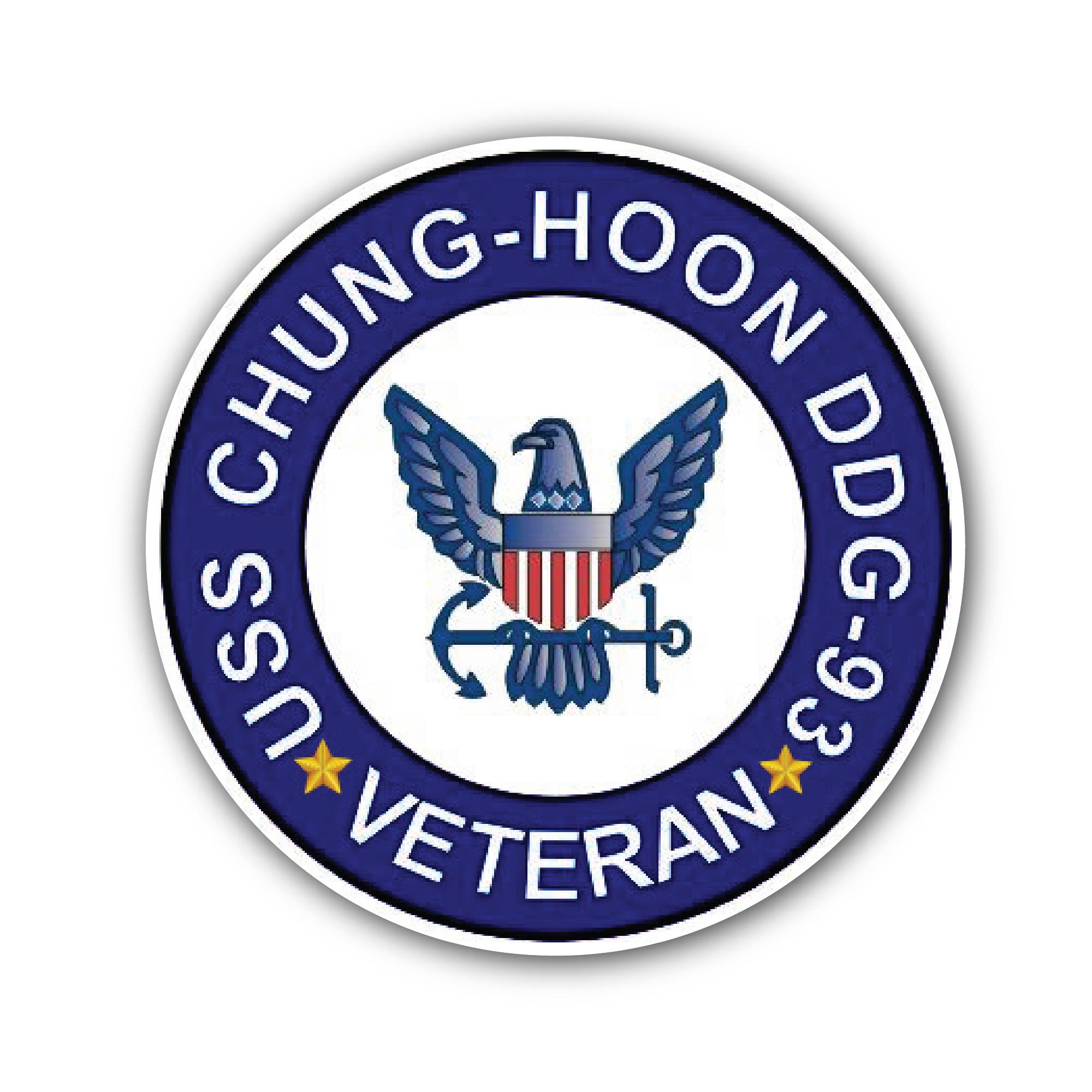 USS Chung-Hoon DDG-93 Veteran Sticker, Waterproof Vinyl Decal Sticker Indoor Or Outdoor 2 (Pieces) 3" and 5"