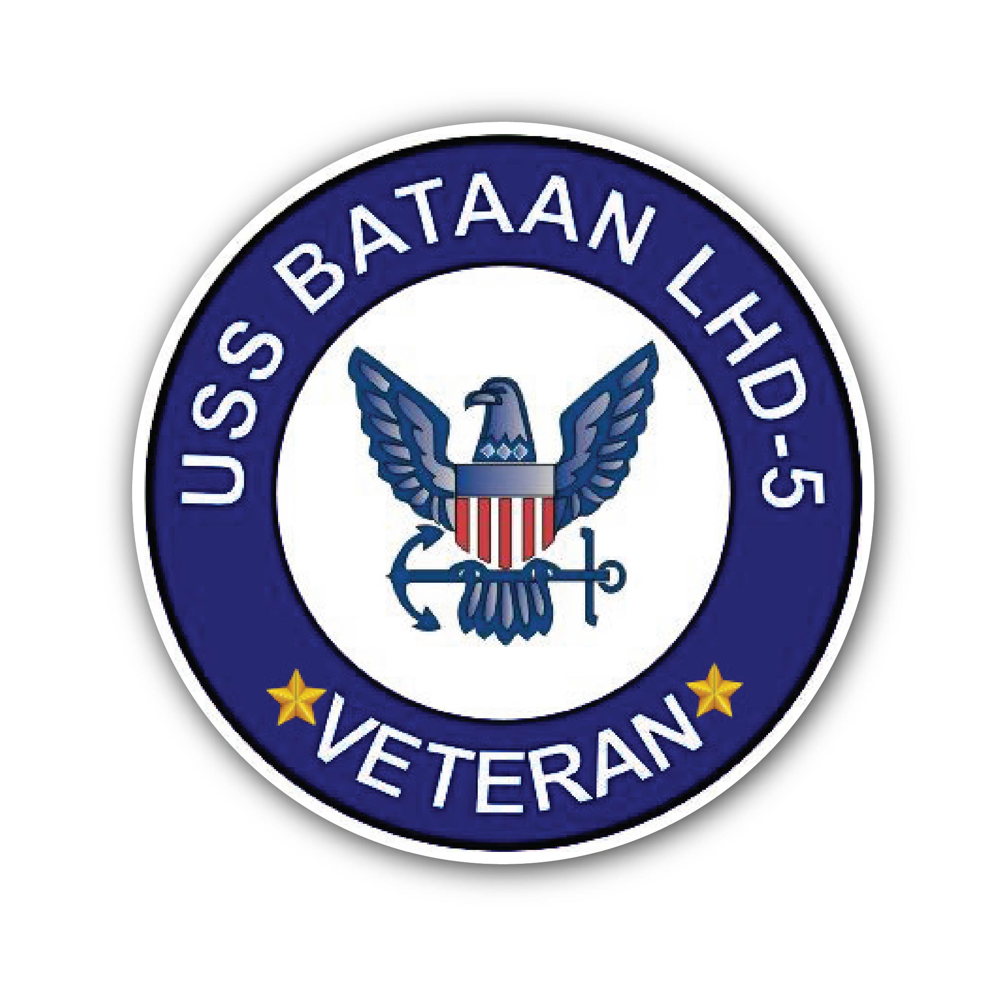 USS Bataan LHD-5 Veteran Sticker, Waterproof Vinyl Decal Sticker Indoor Or Outdoor 2 (Pieces) 3" and 5"