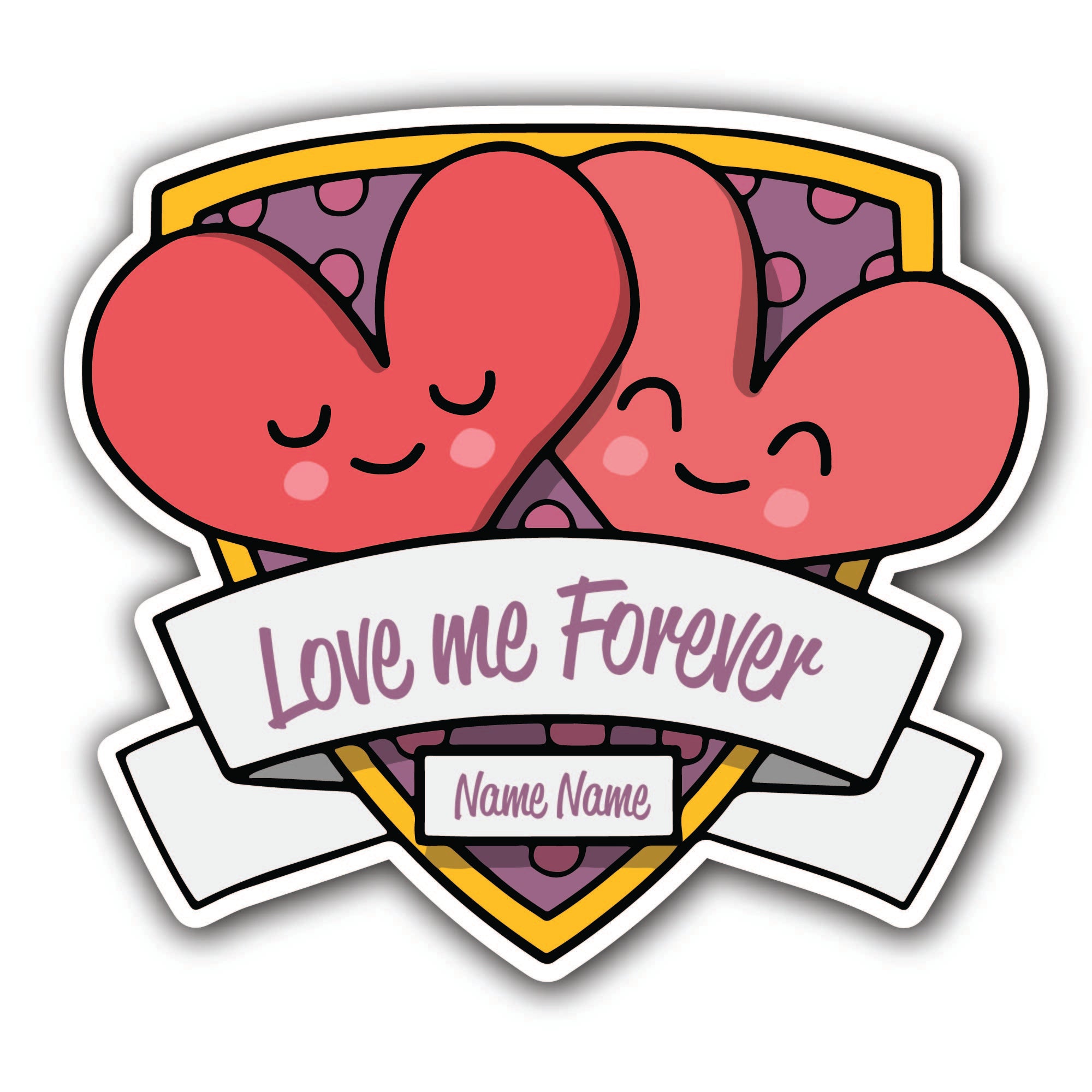 Love Me Forever  Sticker, Waterproof Vinyl Decal Sticker Indoor Or Outdoor 2 (Pieces) 3" and 5"