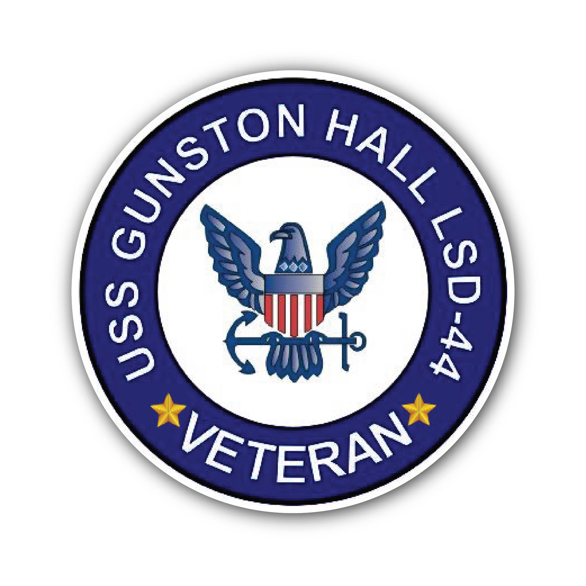 USS Gunston Hall LSD-44 Veteran Sticker, Waterproof Vinyl Decal Sticker Indoor Or Outdoor 2 (Pieces) 3" and 5"