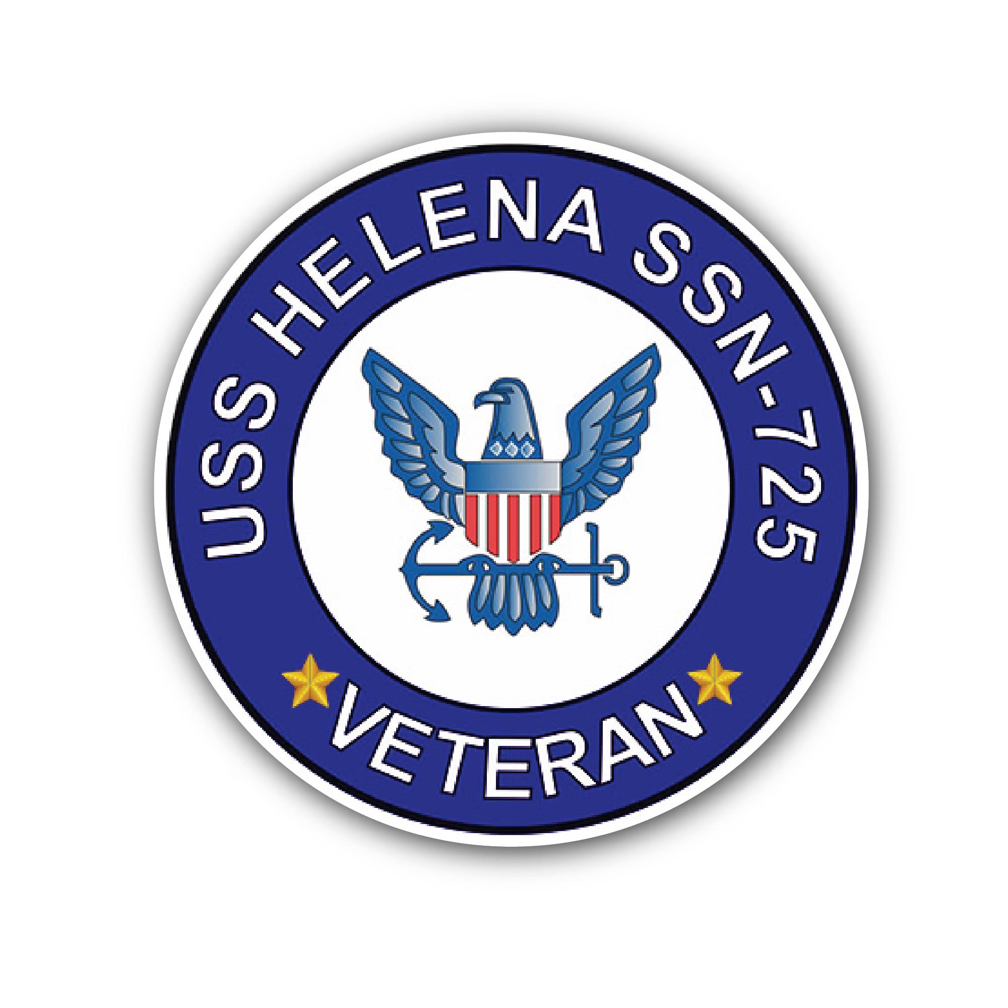 USS Helena SSN-725 Veteran Sticker, Waterproof Vinyl Decal Sticker Indoor Or Outdoor 2 (Pieces) 3" and 5"