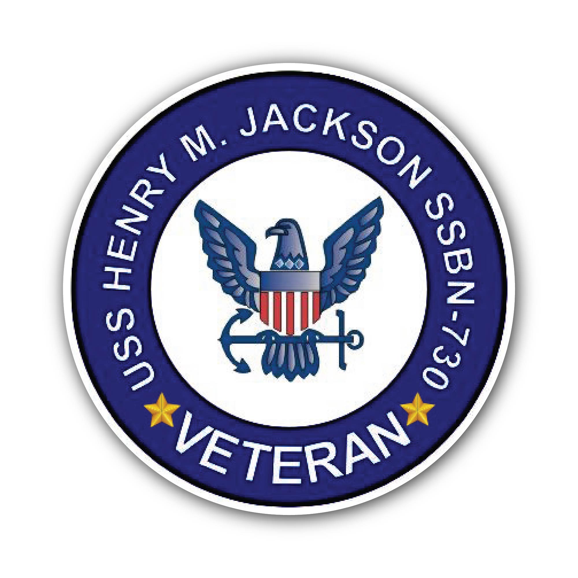 USS Henry M Jackson SSBN-730 Veteran Sticker, Waterproof Vinyl Decal Sticker Indoor Or Outdoor 2 (Pieces) 3" and 5"