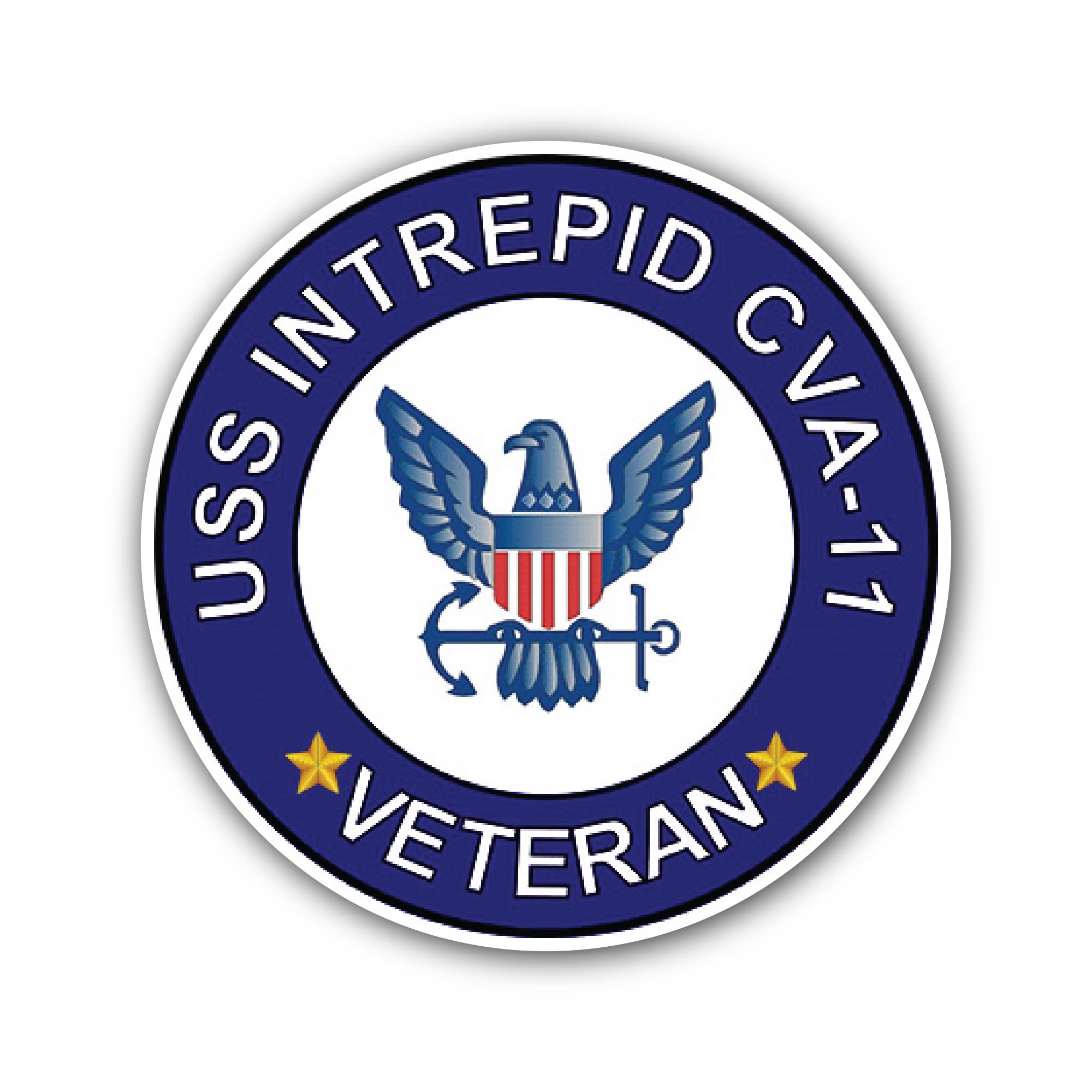 USS Intrepid CVA-11 Veteran Sticker, Waterproof Vinyl Decal Sticker Indoor Or Outdoor 2 (Pieces) 3" and 5"
