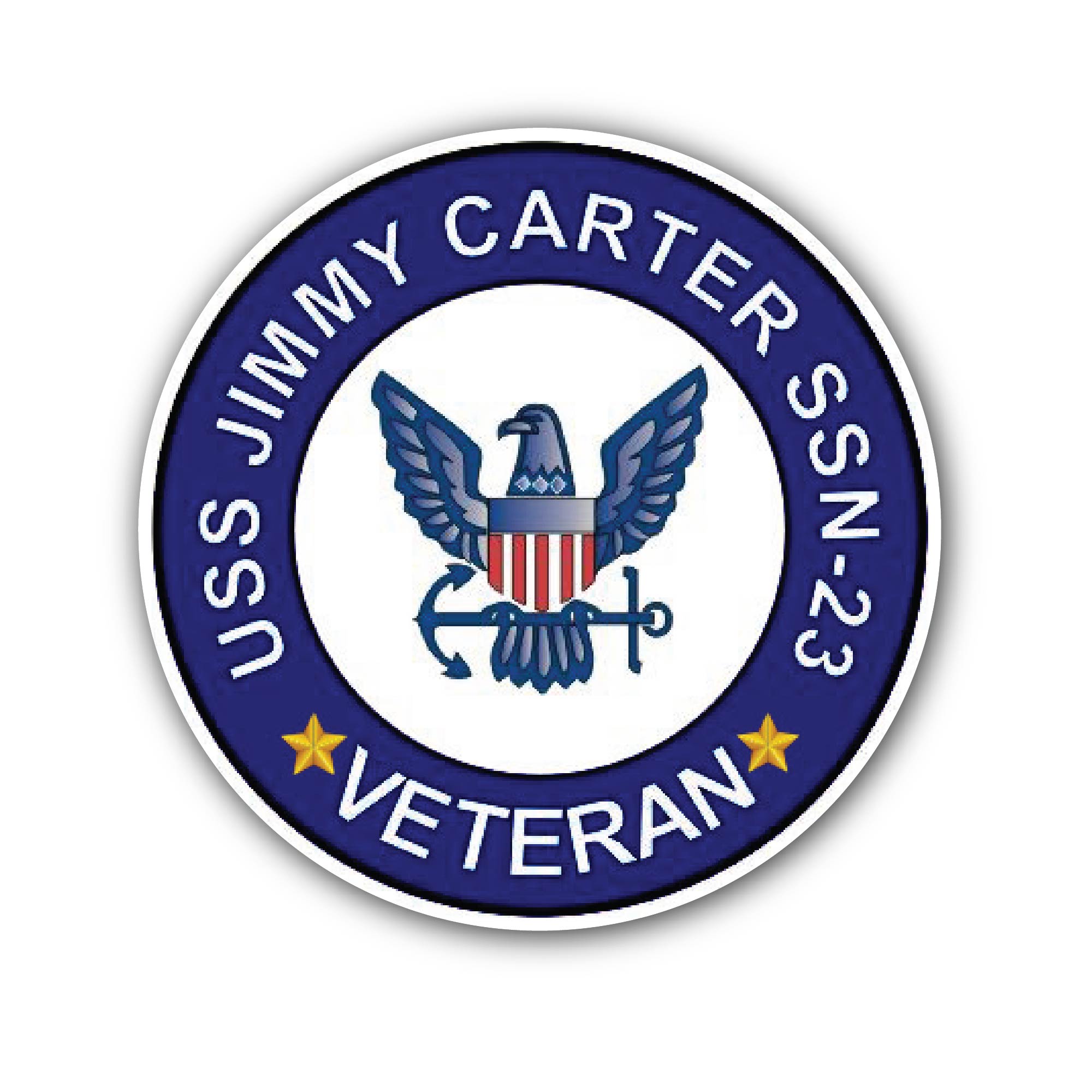 USS Jimmy Carter SSN-23 Veteran Sticker, Waterproof Vinyl Decal Sticker Indoor Or Outdoor 2 (Pieces) 3" and 5"