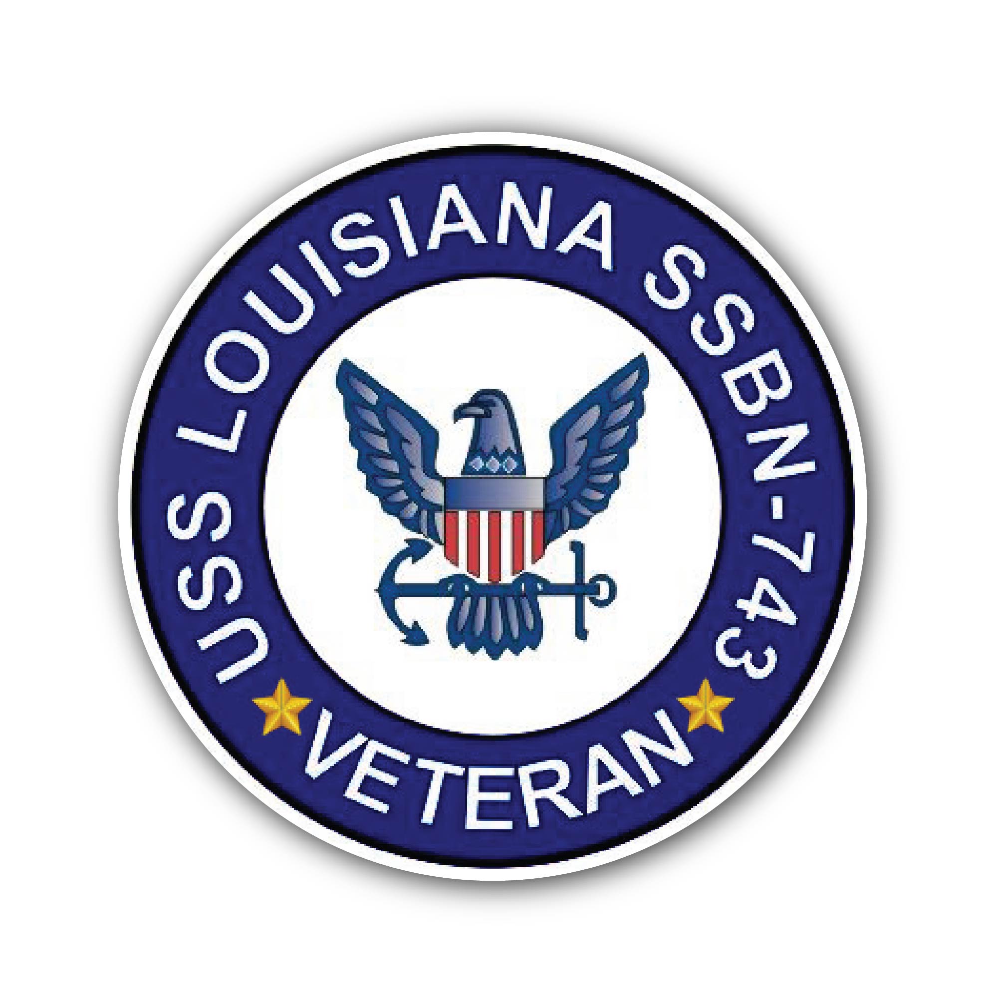 USS Louisiana SSBN-743 Veteran Sticker, Waterproof Vinyl Decal Sticker Indoor Or Outdoor 2 (Pieces) 3" and 5"