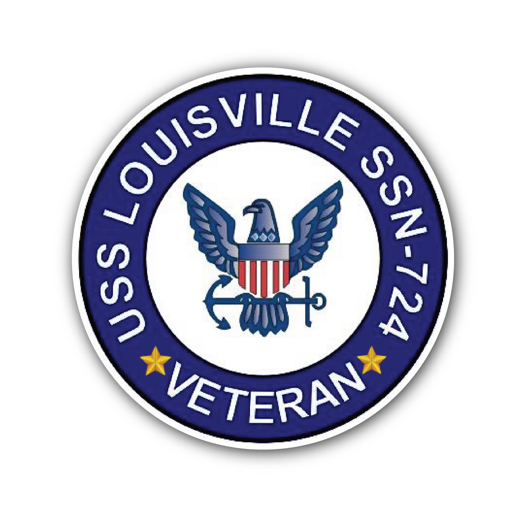 USS Louisville SSN-724 Veteran  Sticker, Waterproof Vinyl Decal Sticker Indoor Or Outdoor 2 (Pieces) 3" and 5"