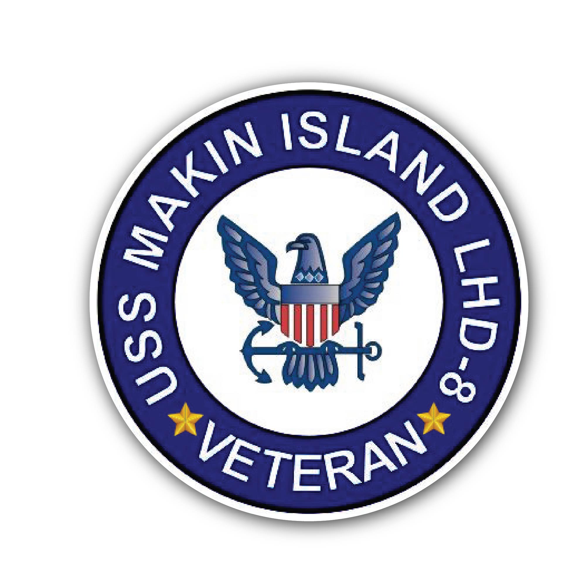 USS Makin Island LHD-8 Veteran Sticker, Waterproof Vinyl Decal Sticker Indoor Or Outdoor 2 (Pieces) 3" and 5"