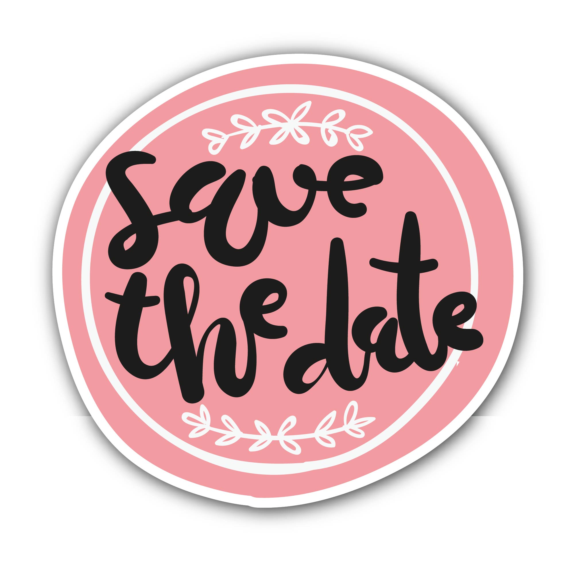 Save The Date Sticker, Waterproof Vinyl Decal Sticker Indoor Or Outdoor 2 (Pieces) 3" and 5"