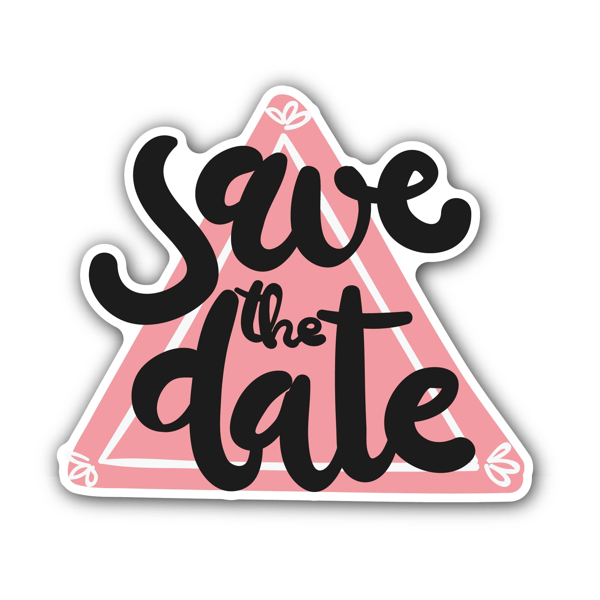 Save The Date Text Sticker, Waterproof Vinyl Decal Sticker Indoor Or Outdoor 2 (Pieces) 3" and 5"