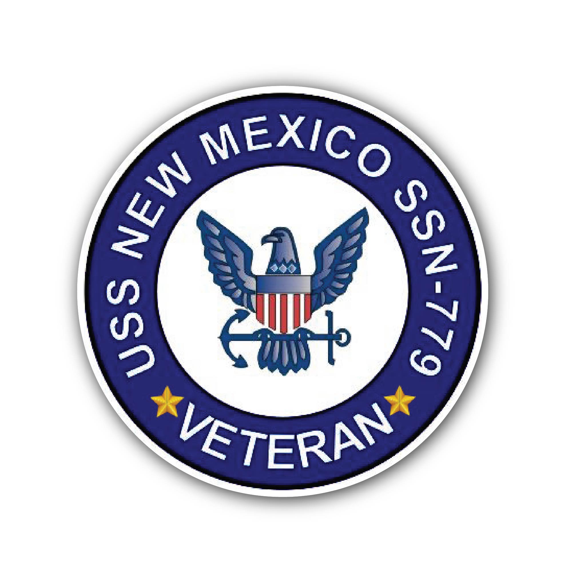 USS New Mexico SSN-779 Veteran Sticker, Waterproof Vinyl Decal Sticker Indoor Or Outdoor 2 (Pieces) 3" and 5"