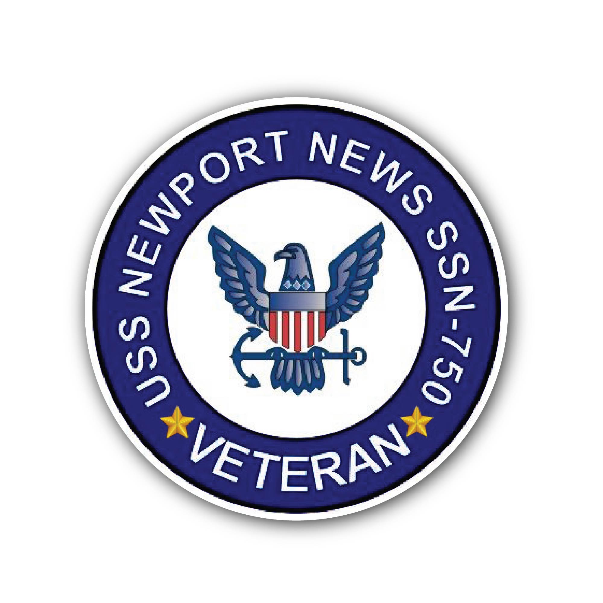 USS Newport News SSN-750 Veteran Sticker, Waterproof Vinyl Decal Sticker Indoor Or Outdoor 2 (Pieces) 3" and 5"