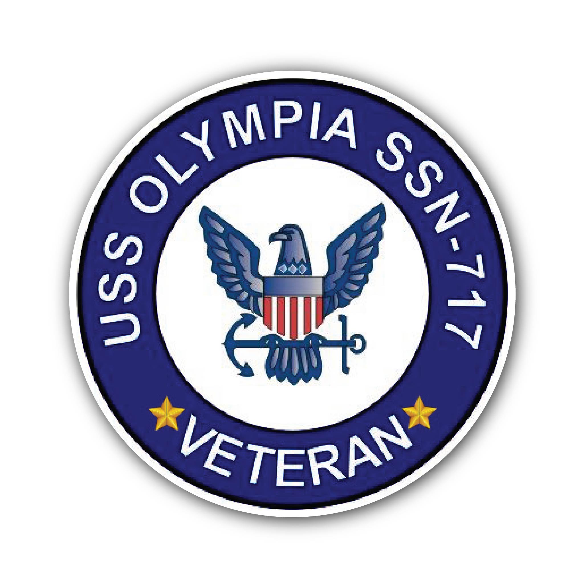 USS Olympia SSN-717 Veteran Sticker, Waterproof Vinyl Decal Sticker Indoor Or Outdoor 2 (Pieces) 3" and 5"