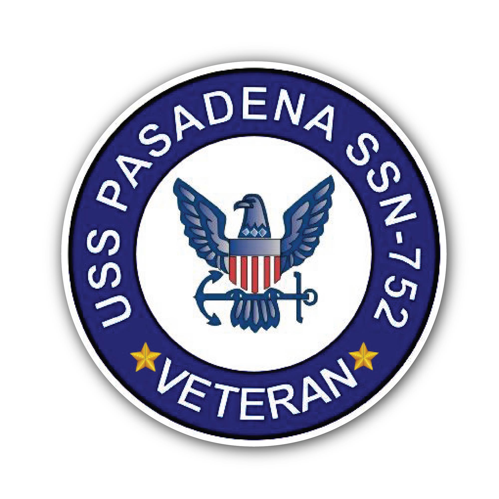 USS Pasadena SSN-752 Veteran Sticker, Waterproof Vinyl Decal Sticker Indoor Or Outdoor 2 (Pieces) 3" and 5"