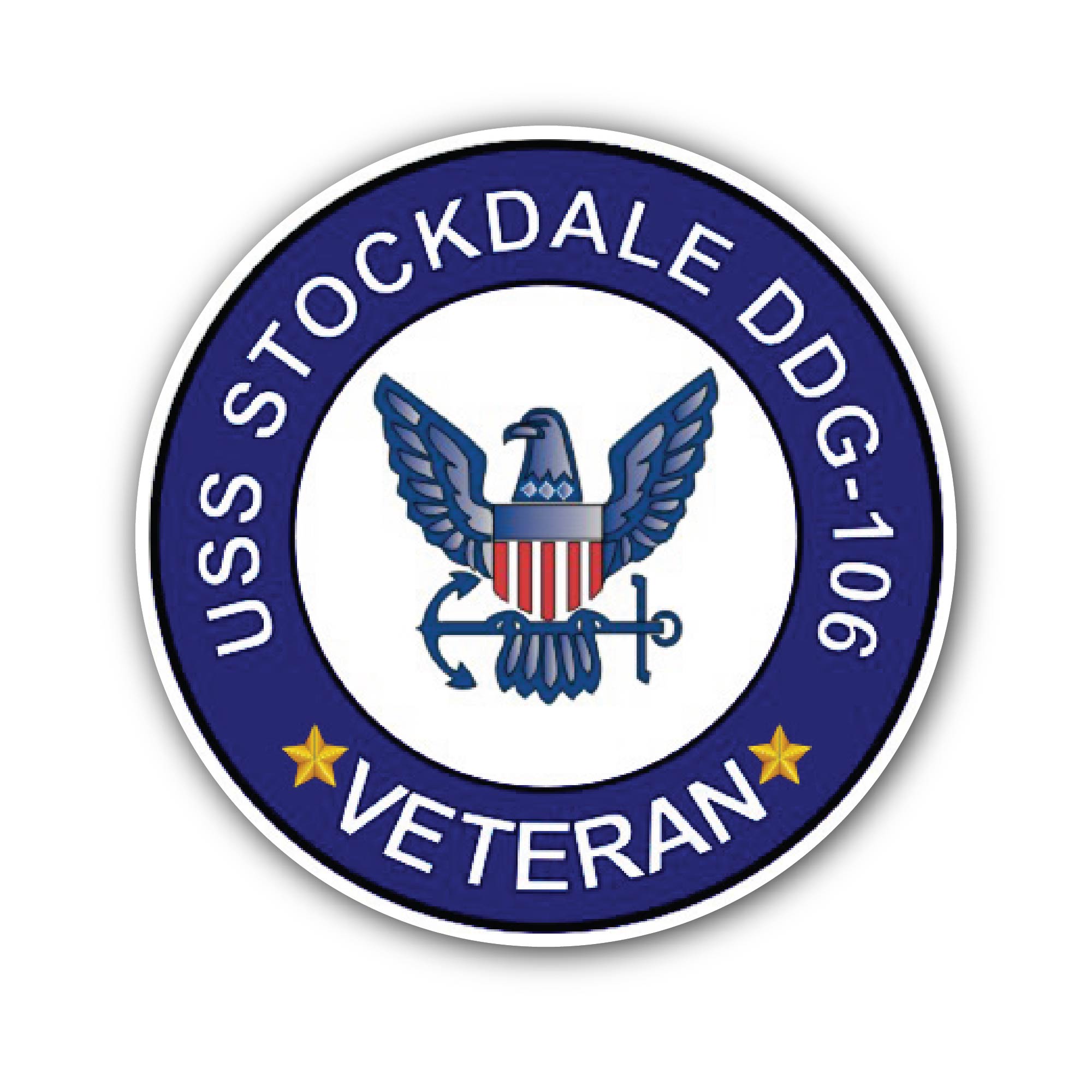 USS Stockdale DDG-106 Veteran Sticker, Waterproof Vinyl Decal Sticker Indoor Or Outdoor 2 (Pieces) 3" and 5"