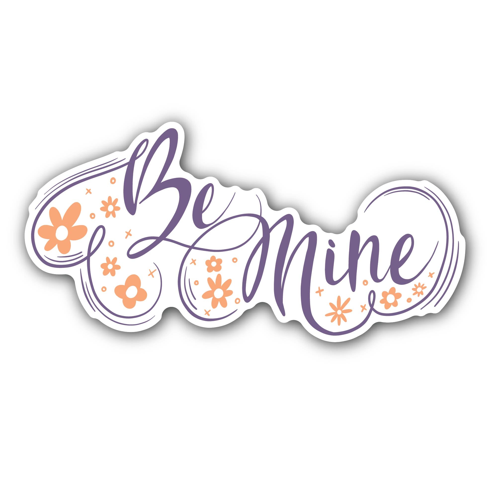 Be Mine Text Sticker, Waterproof Vinyl Decal Sticker Indoor Or Outdoor 2 (Pieces) 3" and 5"
