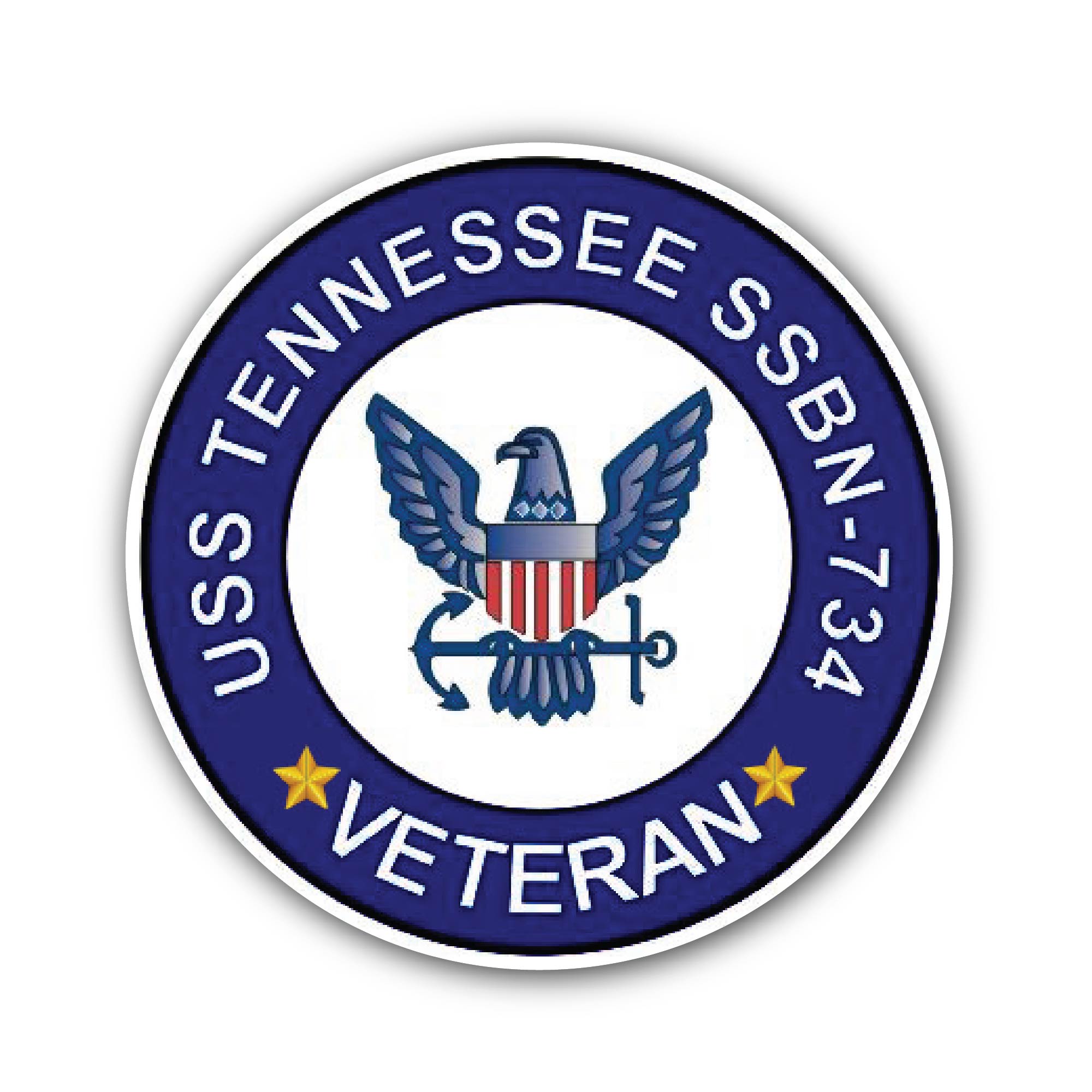 USS Tennessee SSBN-734 Veteran Sticker, Waterproof Vinyl Decal Sticker Indoor Or Outdoor 2 (Pieces) 3" and 5"