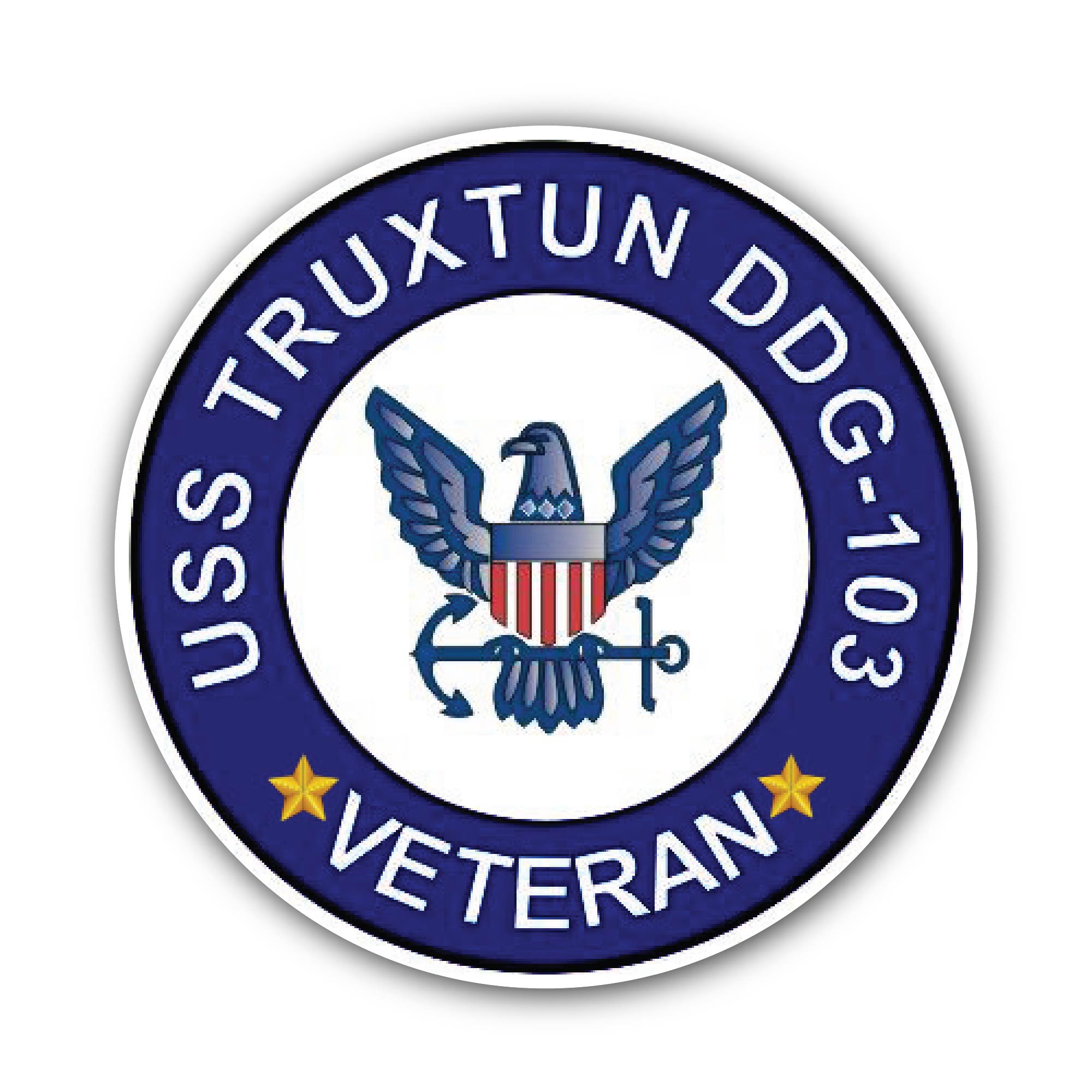 USS Truxtun DDG-103 Veteran Sticker, Waterproof Vinyl Decal Sticker Indoor Or Outdoor 2 (Pieces) 3" and 5"