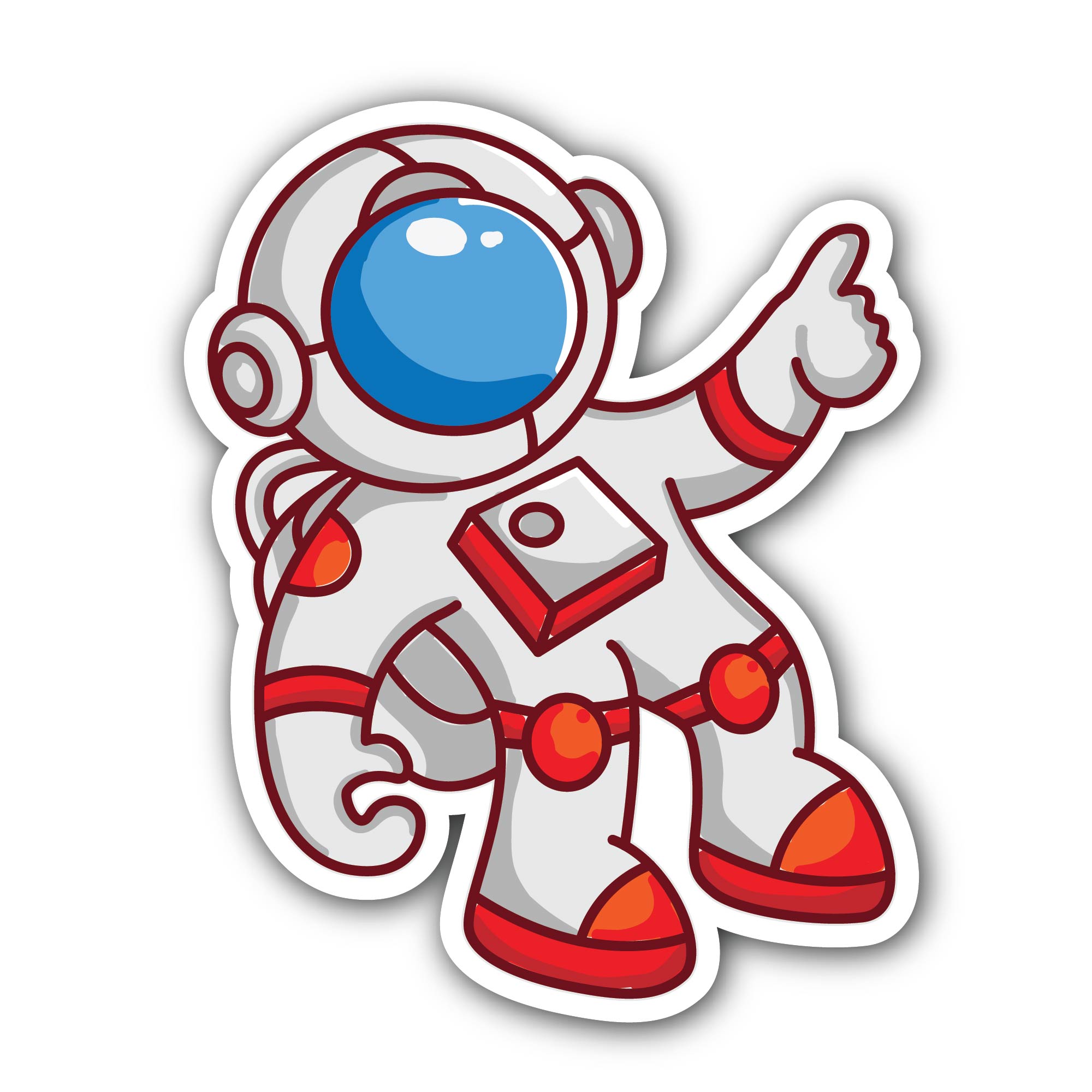 A Cute Astronaut Sticker, Waterproof Vinyl Decal Sticker Indoor Or Outdoor 2 (Pieces) 3" and 5"