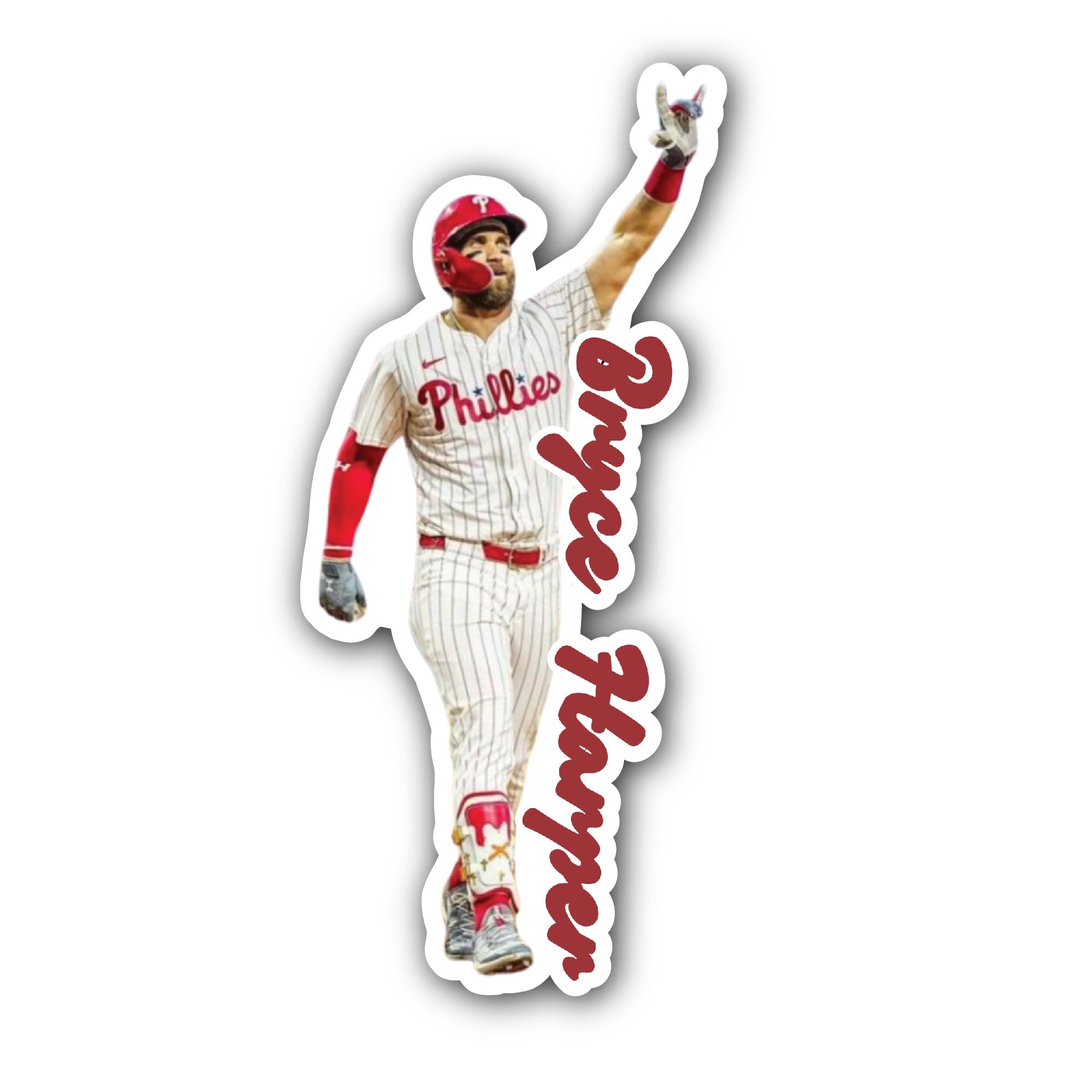 Bryce Harper Sticker, Waterproof Vinyl Decal Sticker Indoor Or Outdoor 2 (Pieces) 3" and 5"