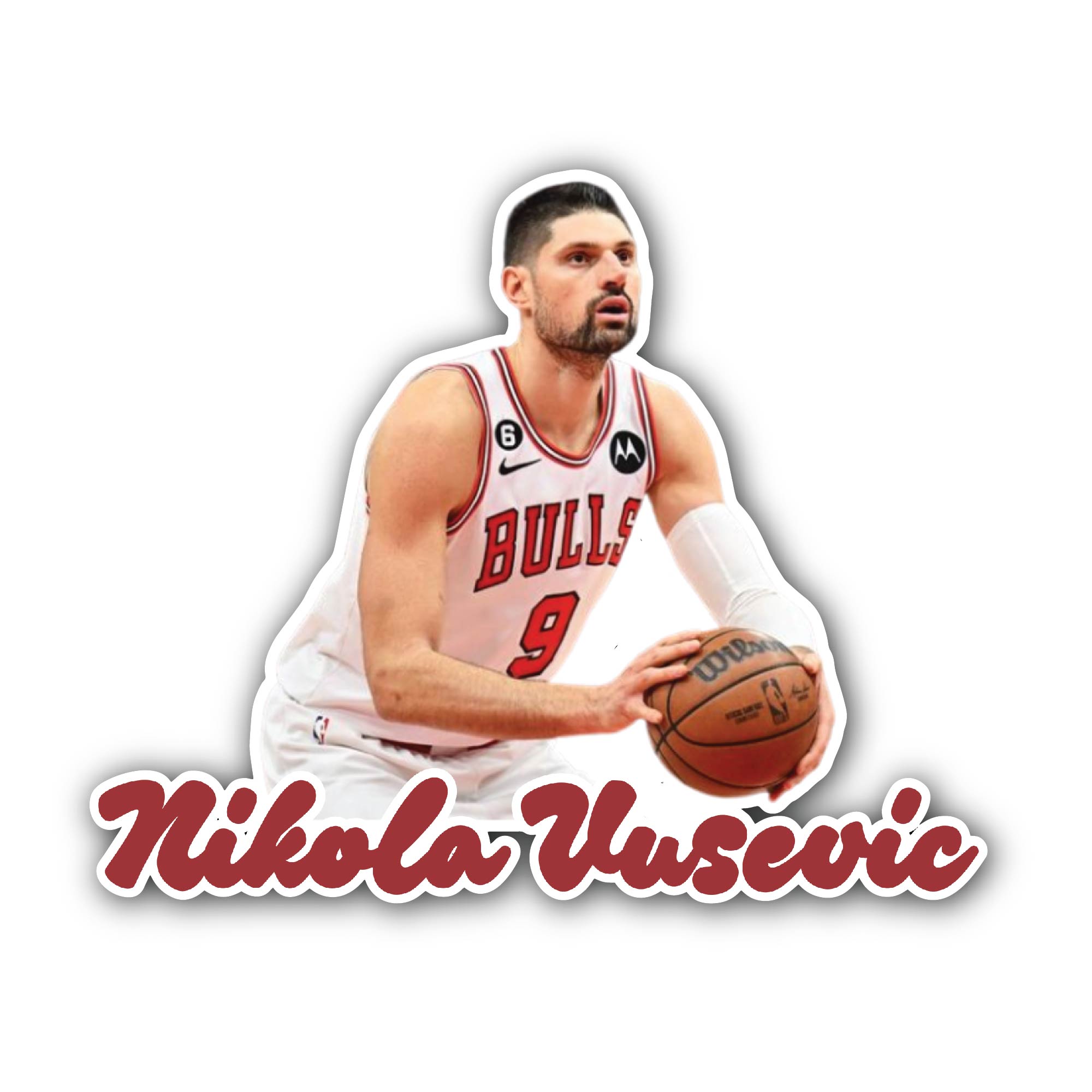 Nikola Vučević Chicago Bulls Sticker, Waterproof Vinyl Decal Sticker Indoor Or Outdoor 2 (Pieces) 3" and 5"