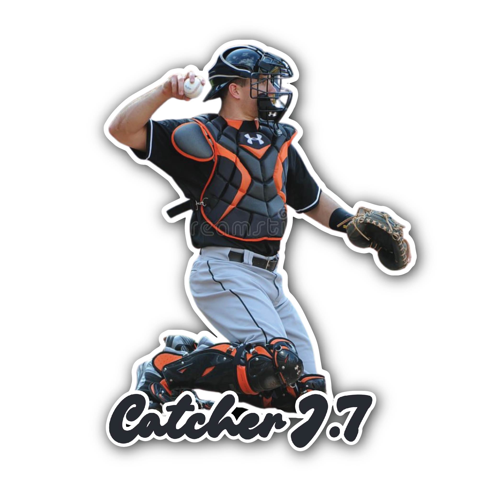 Catcher J.T Sticker, Waterproof Vinyl Decal Sticker Indoor Or Outdoor 2 (Pieces) 3" and 5"