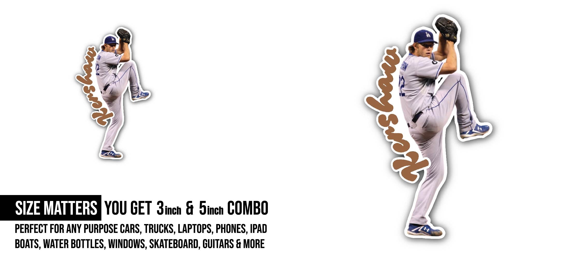 Kershaw Pitch Sticker, Waterproof Vinyl Decal Sticker Indoor Or Outdoor 2 (Pieces) 3" and 5"