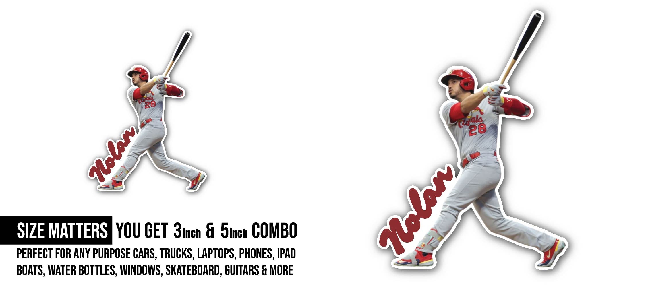 Nolan Arenado Sticker, Waterproof Vinyl Decal Sticker Indoor Or Outdoor 2 (Pieces) 3" and 5"