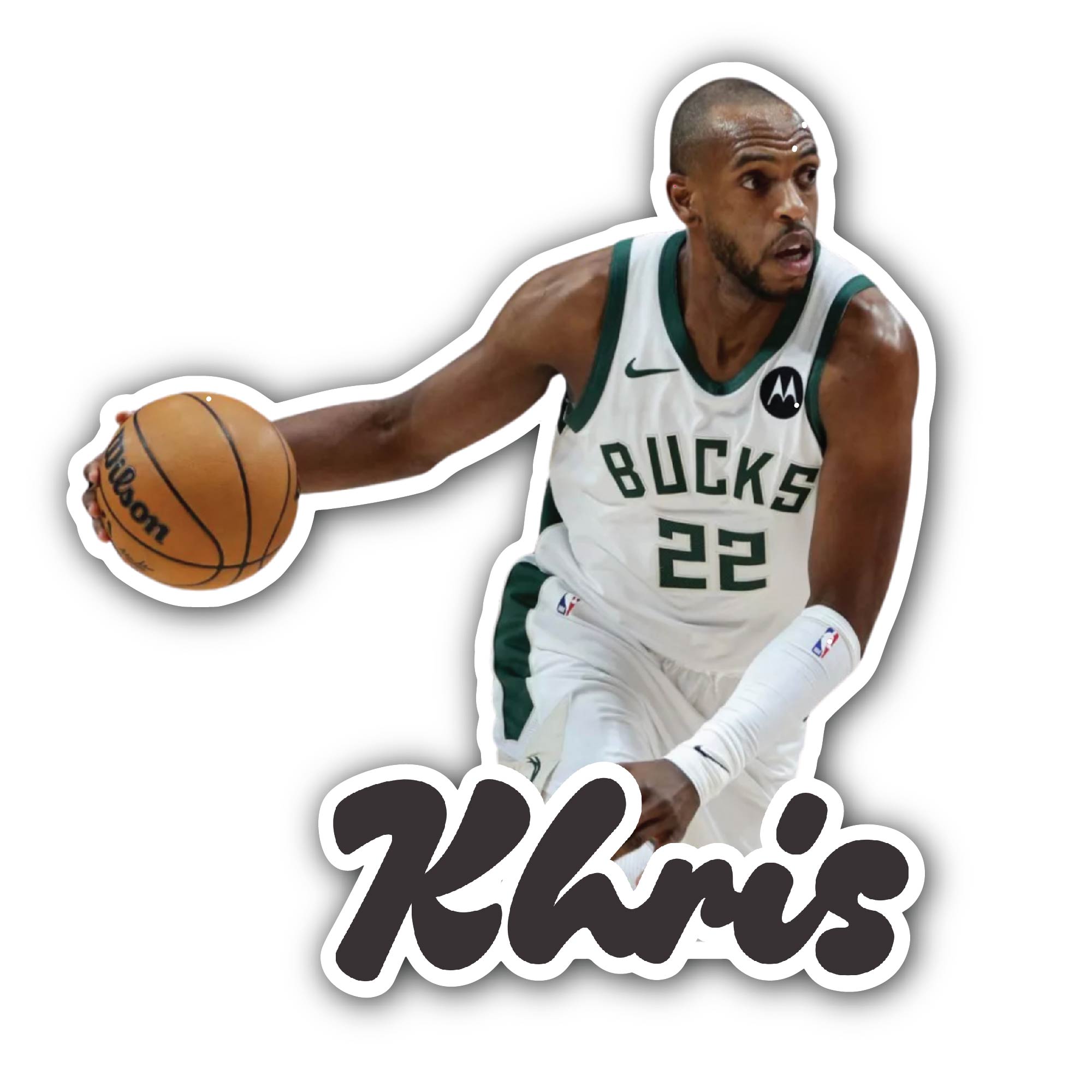 Khris Middleton Sticker, Waterproof Vinyl Decal Sticker Indoor Or Outdoor 2 (Pieces) 3" and 5"
