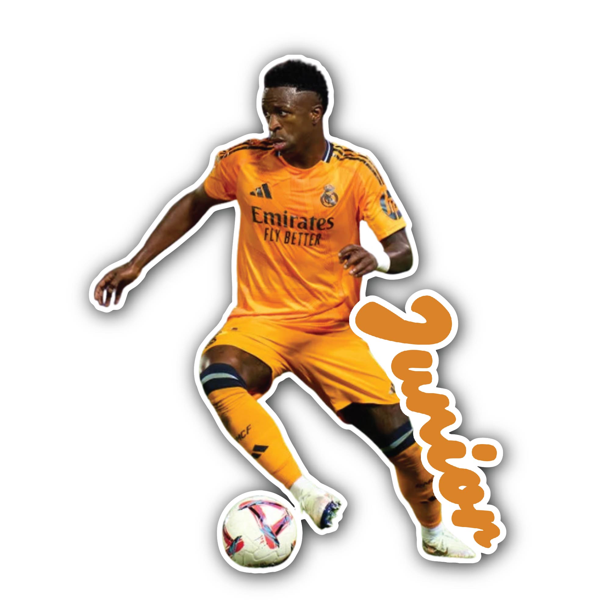 Vinicius Junior Sticker, Waterproof Vinyl Decal Sticker Indoor Or Outdoor 2 (Pieces) 3" and 5"