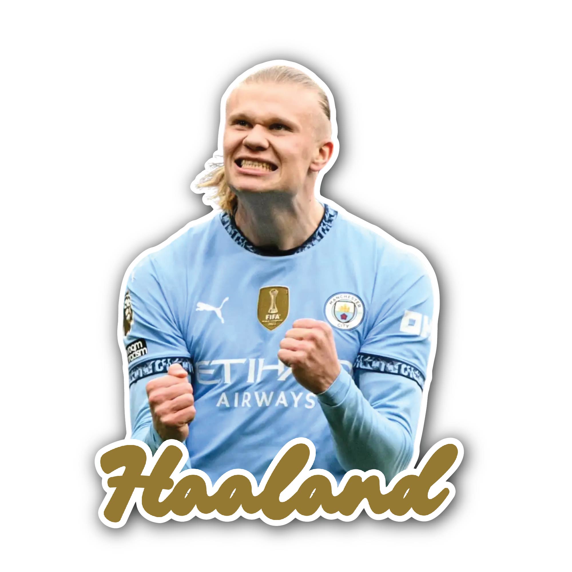 Erling Haaland Sticker, Waterproof Vinyl Decal Sticker Indoor Or Outdoor 2 (Pieces) 3" and 5"