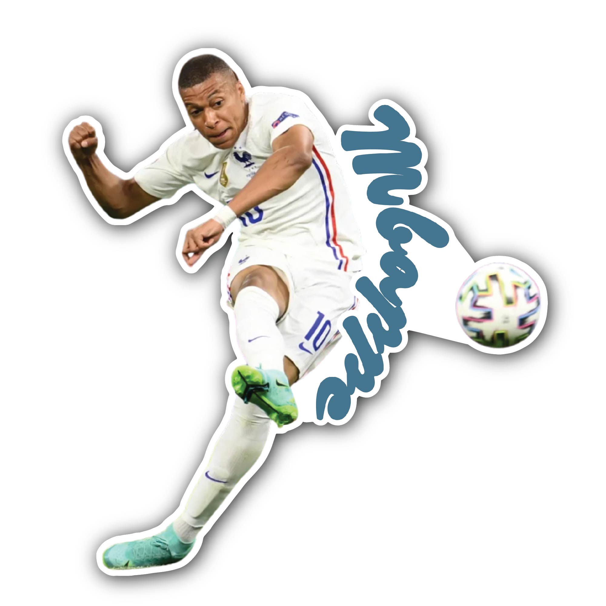Mbappe Sticker, Waterproof Vinyl Decal Sticker Indoor Or Outdoor 2 (Pieces) 3" and 5"