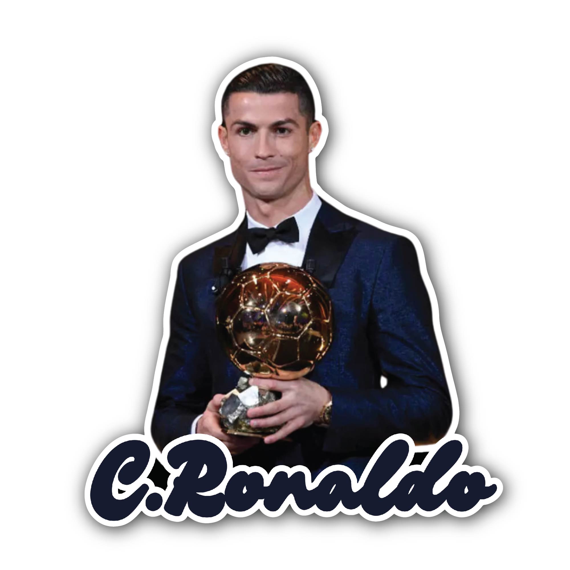 Cristiano Ronaldo Sticker, Waterproof Vinyl Decal Sticker Indoor Or Outdoor 2 (Pieces) 3" and 5"