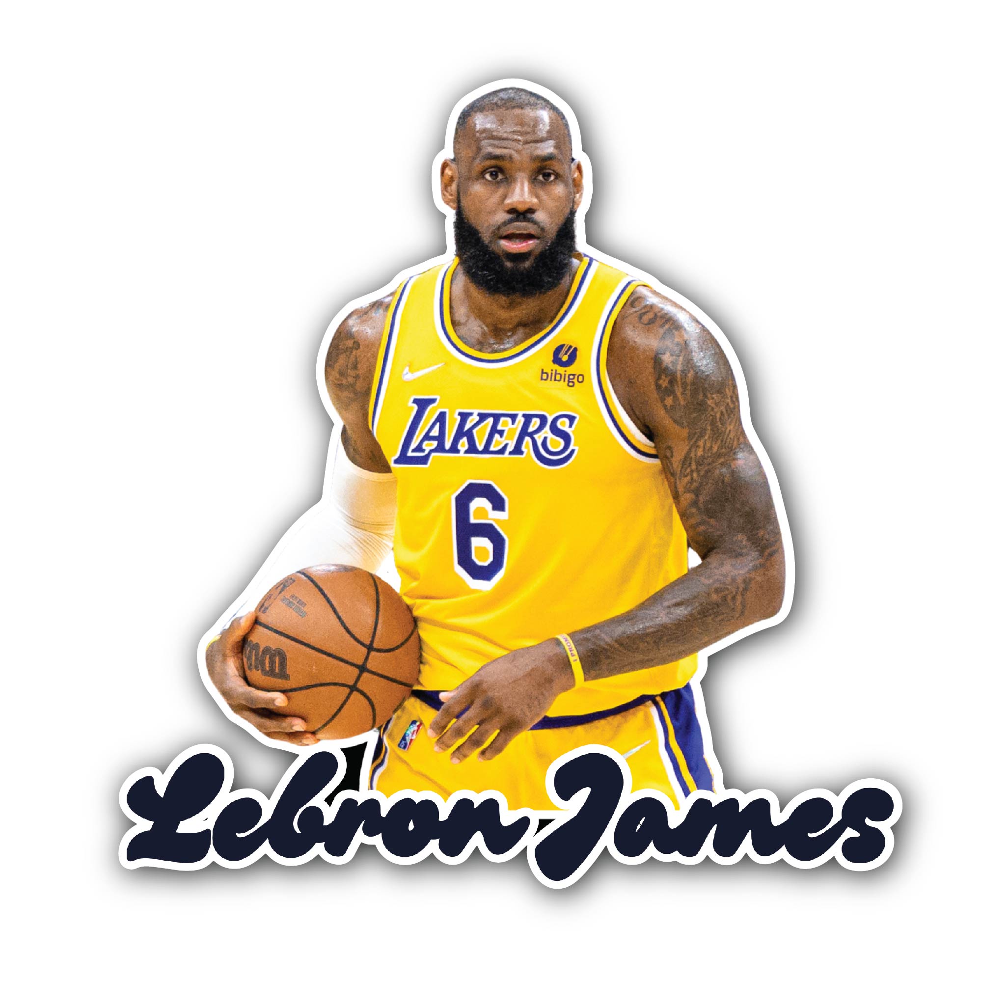 LeBron James Sticker, Waterproof Vinyl Decal Sticker Indoor Or Outdoor 2 (Pieces) 3" and 5"
