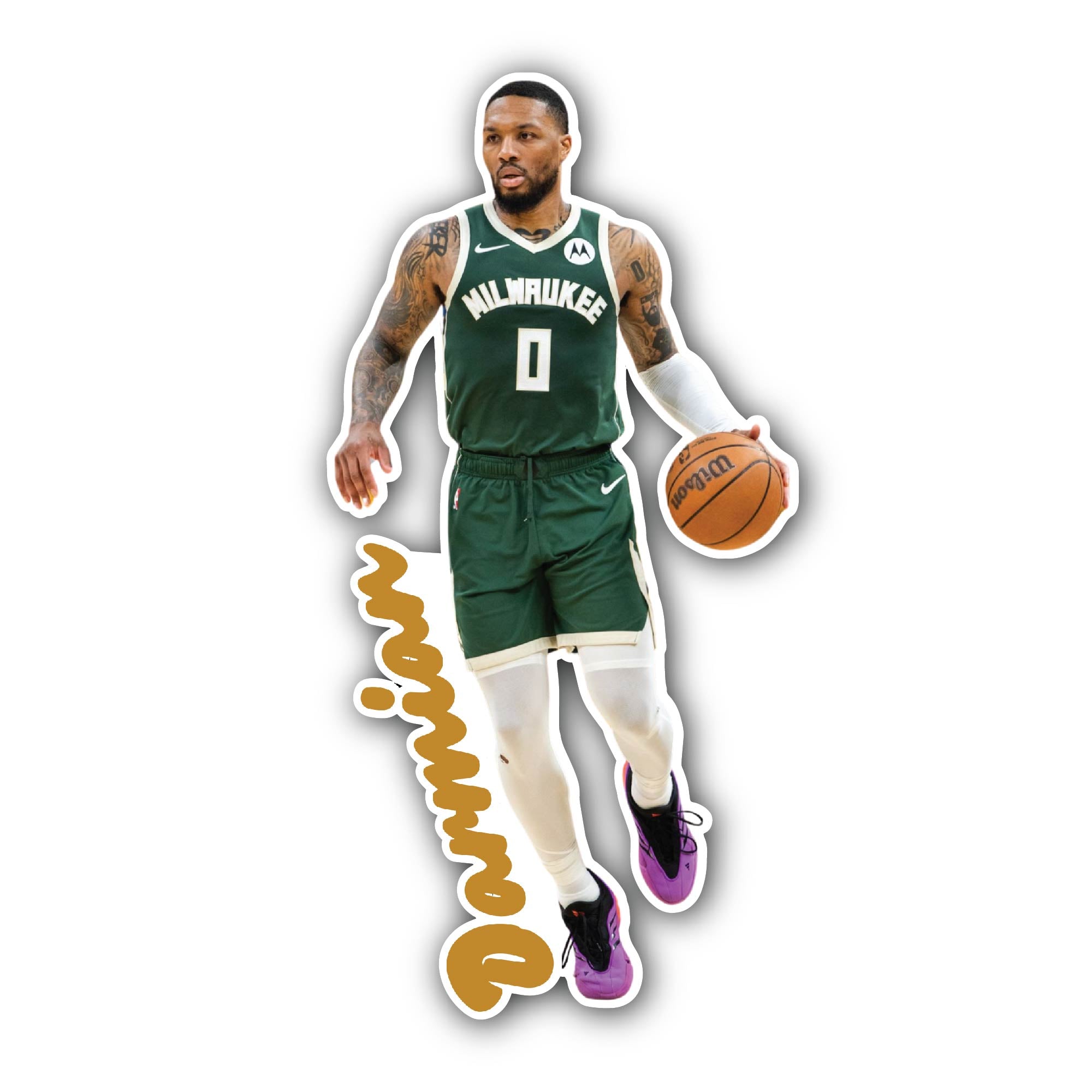 Damian Lillard Sticker, Waterproof Vinyl Decal Sticker Indoor Or Outdoor 2 (Pieces) 3" and 5"