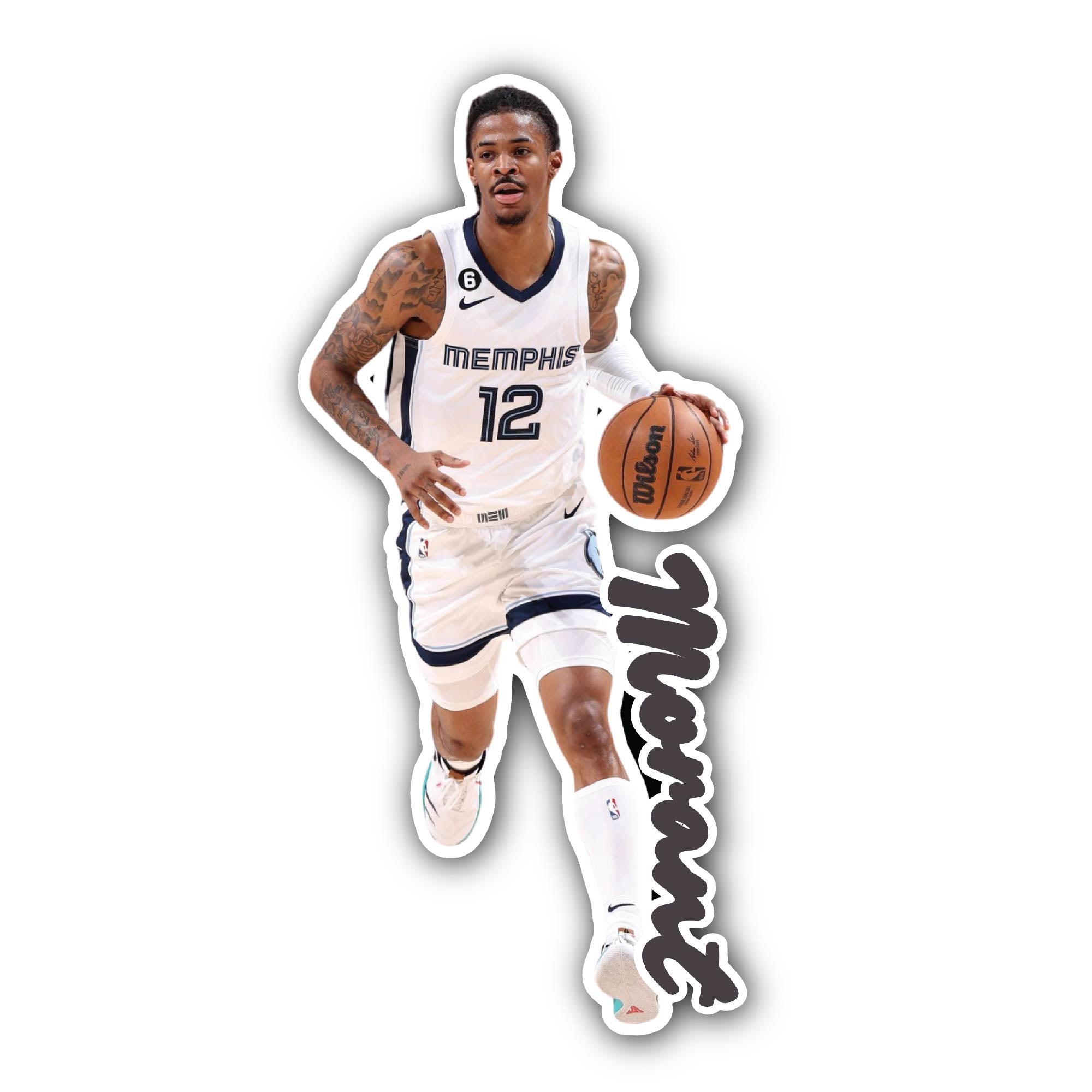 Ja Morant Sticker, Waterproof Vinyl Decal Sticker Indoor Or Outdoor 2 (Pieces) 3" and 5"