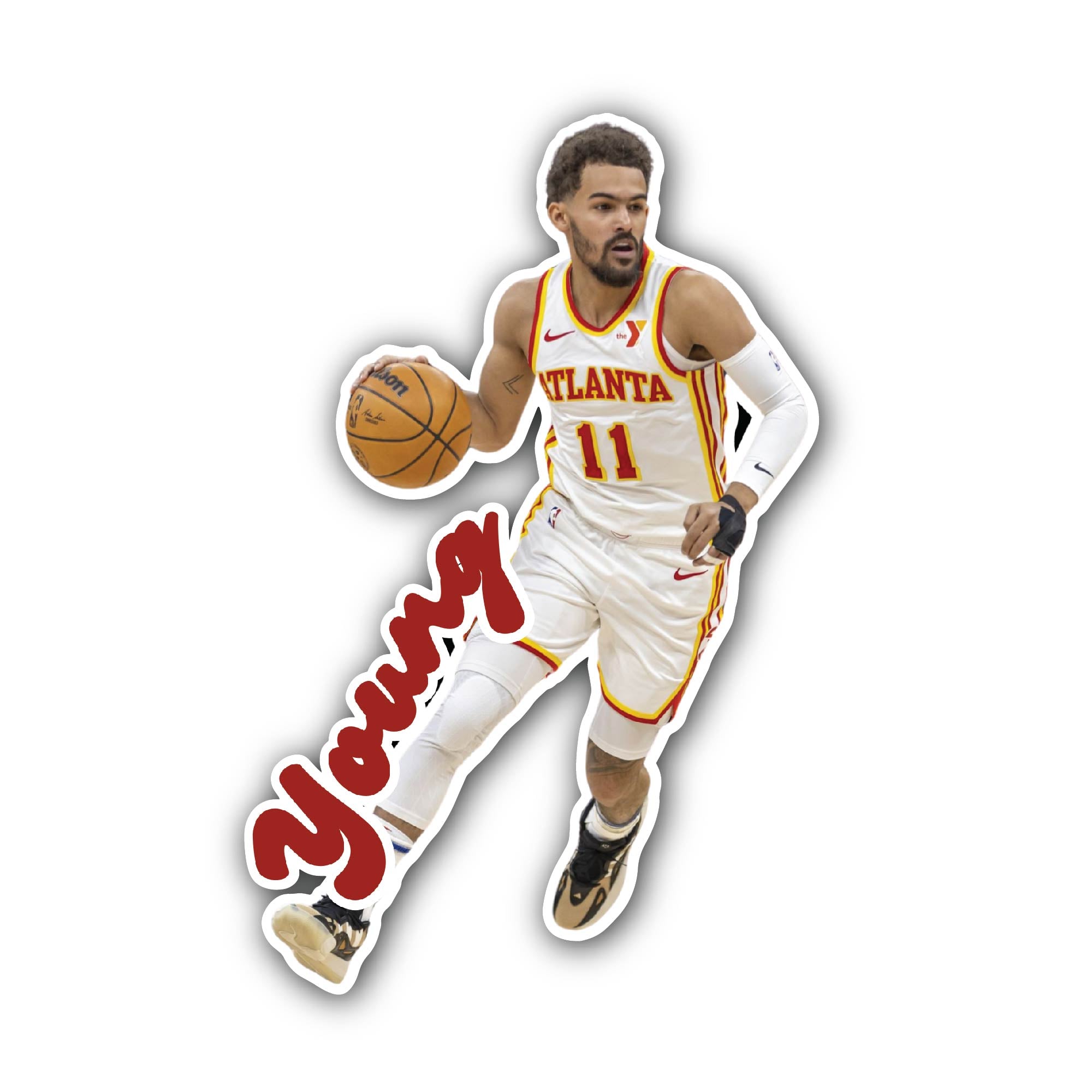 Trae Young Sticker, Waterproof Vinyl Decal Sticker Indoor Or Outdoor 2 (Pieces) 3" and 5"