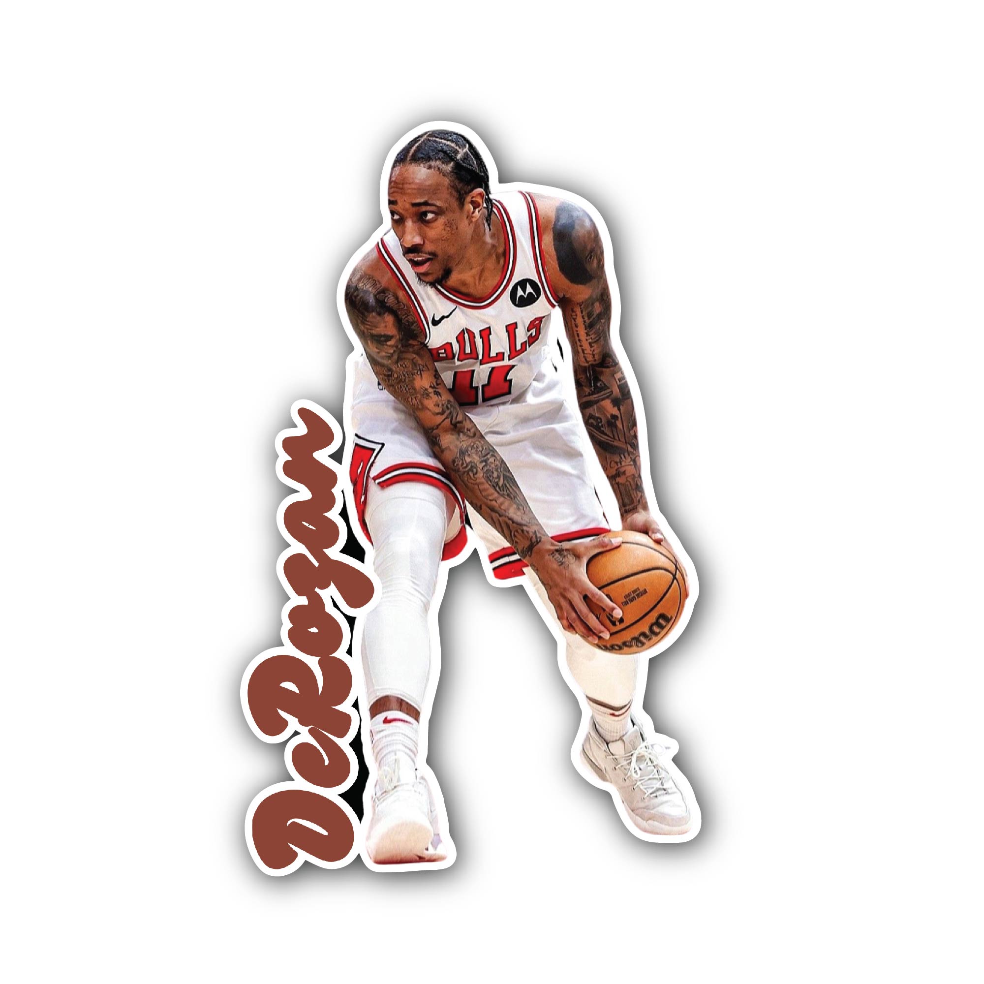 DeRozan Sticker, Waterproof Vinyl Decal Sticker Indoor Or Outdoor 2 (Pieces) 3" and 5"