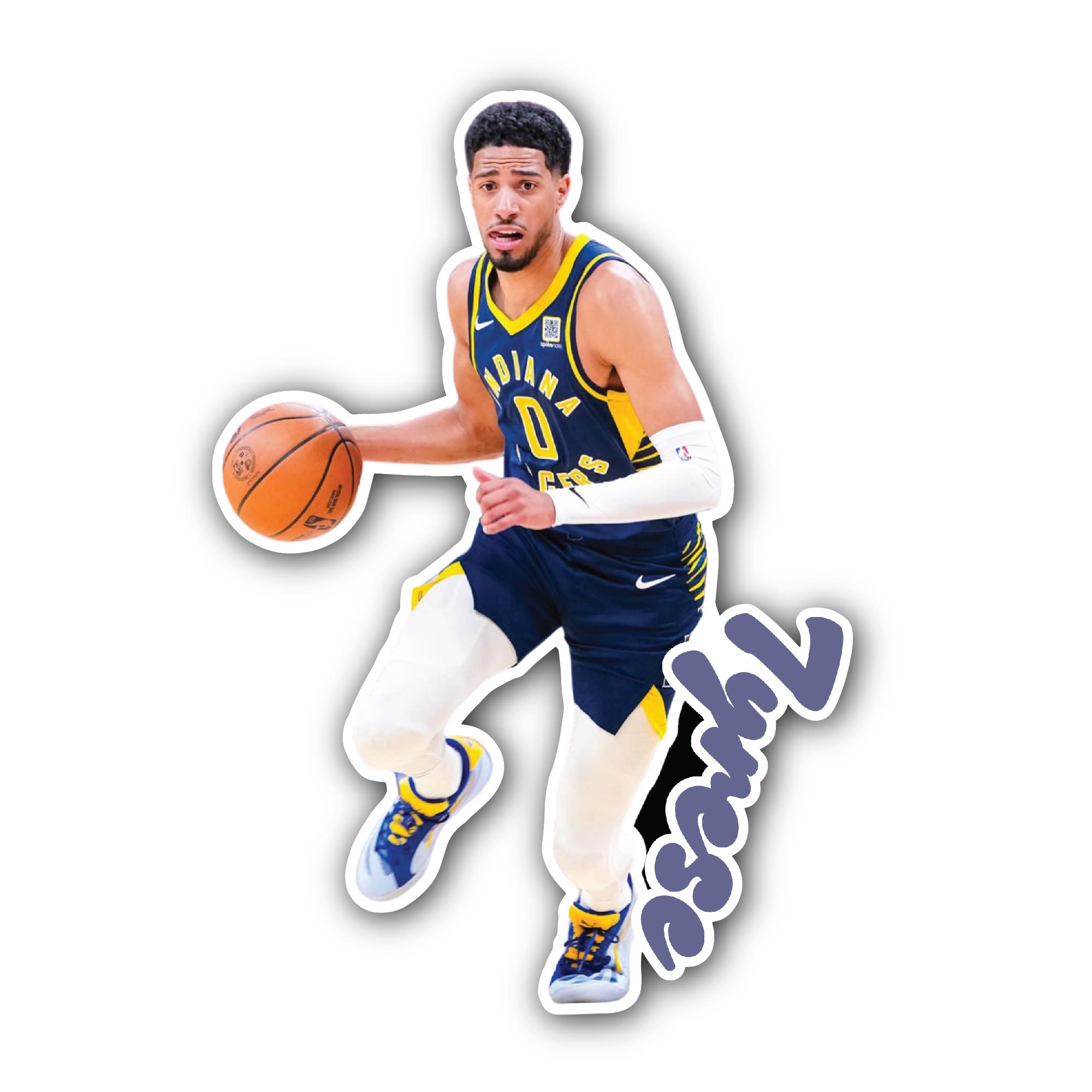 Tyrese Haliburton Sticker, Waterproof Vinyl Decal Sticker Indoor Or Outdoor 2 (Pieces) 3" and 5"