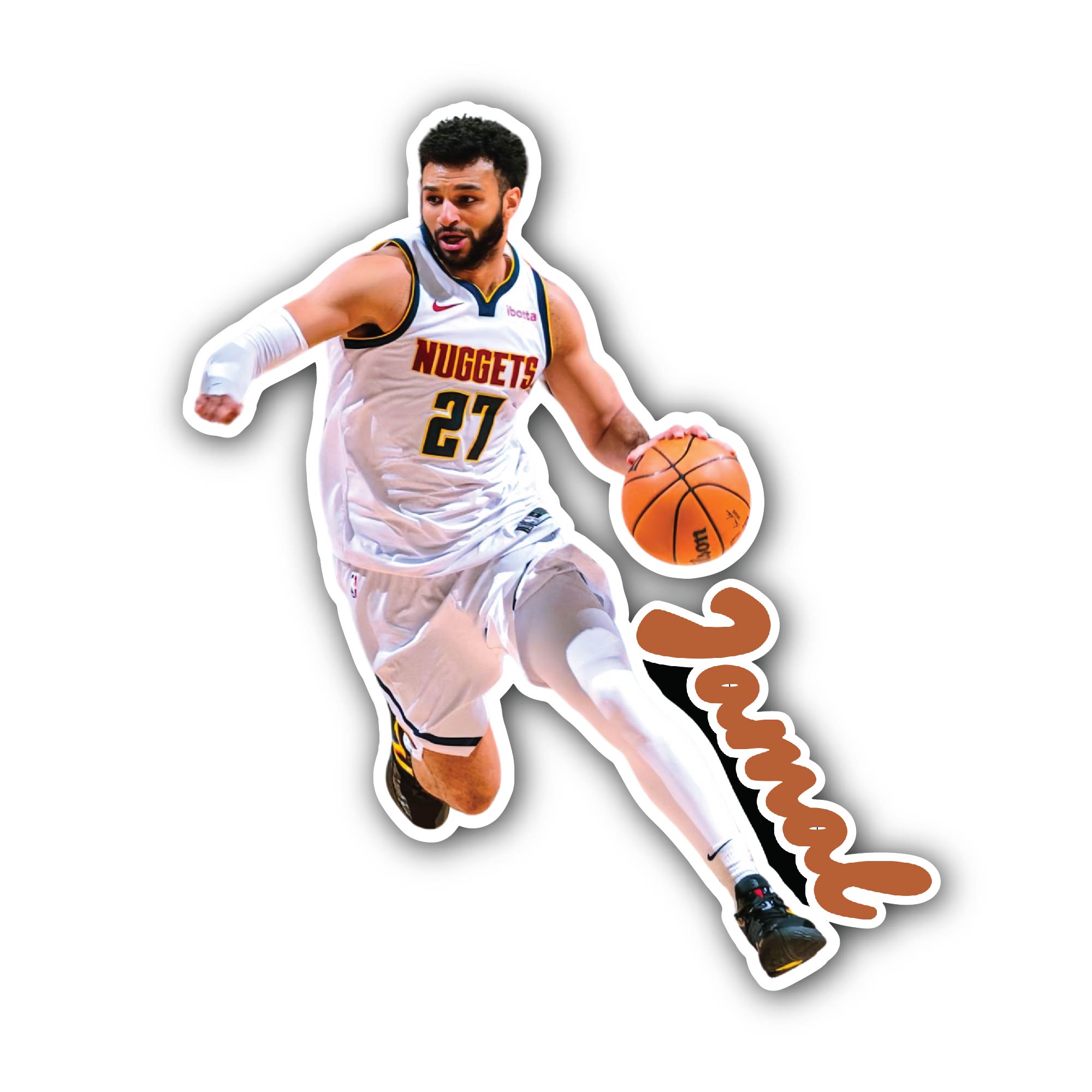 Jamal Murray Sticker, Waterproof Vinyl Decal Sticker Indoor Or Outdoor 2 (Pieces) 3" and 5"