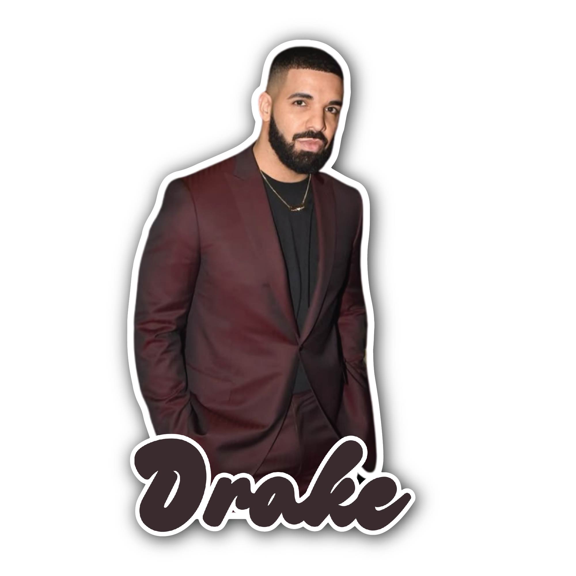 Drake Sticker, Waterproof Vinyl Decal Sticker Indoor Or Outdoor 2 (Pieces) 3" and 5"