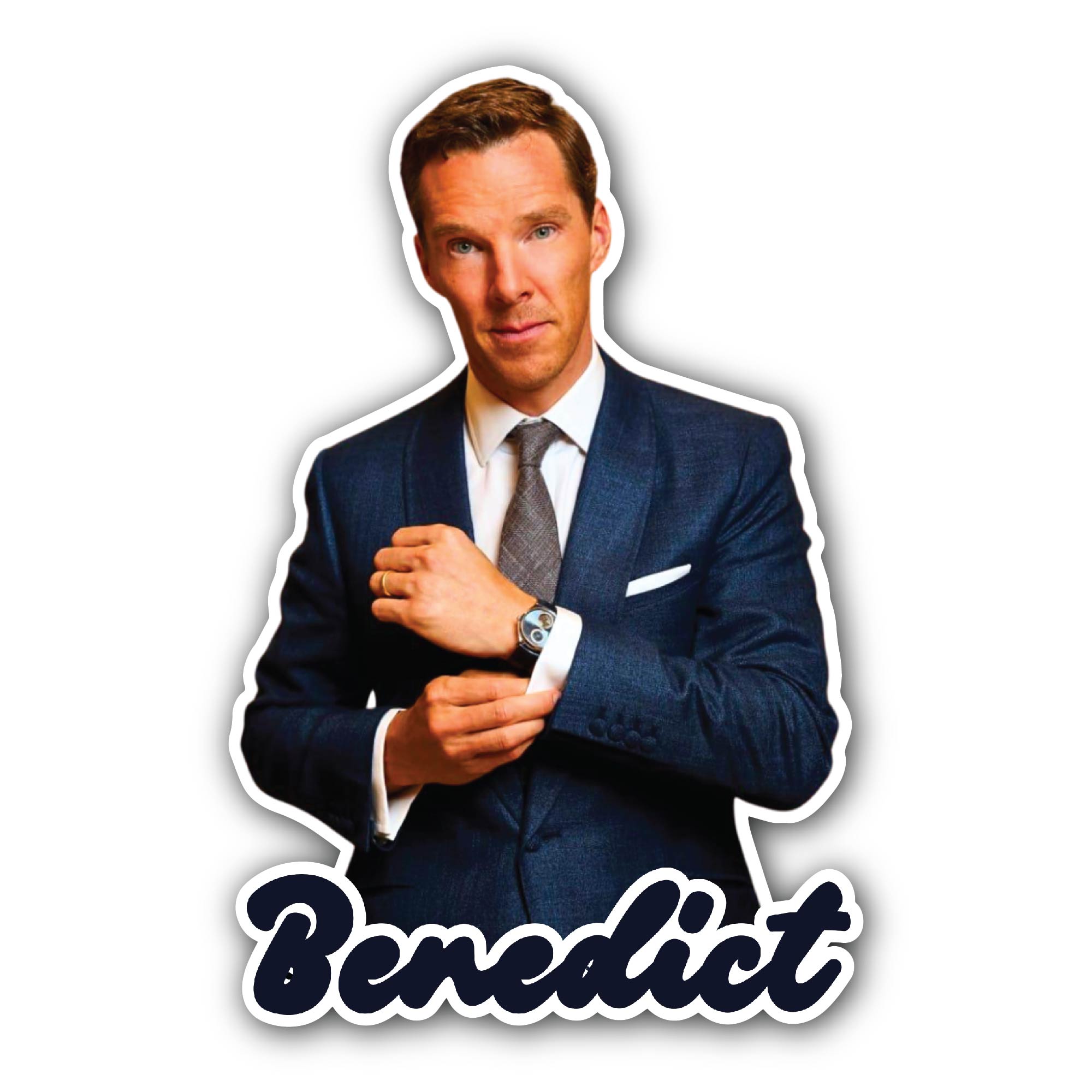 Benedict Sticker, Waterproof Vinyl Decal Sticker Indoor Or Outdoor 2 (Pieces) 3" and 5"
