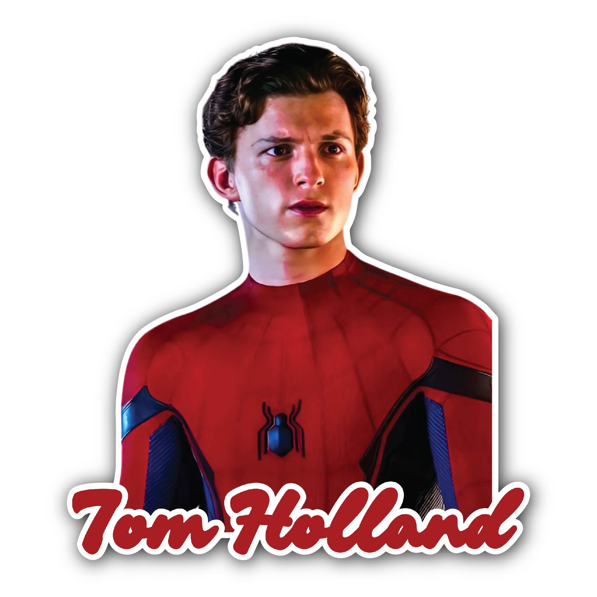 Tom Holland Sticker, Waterproof Vinyl Decal Sticker Indoor Or Outdoor 2 (Pieces) 3" and 5"